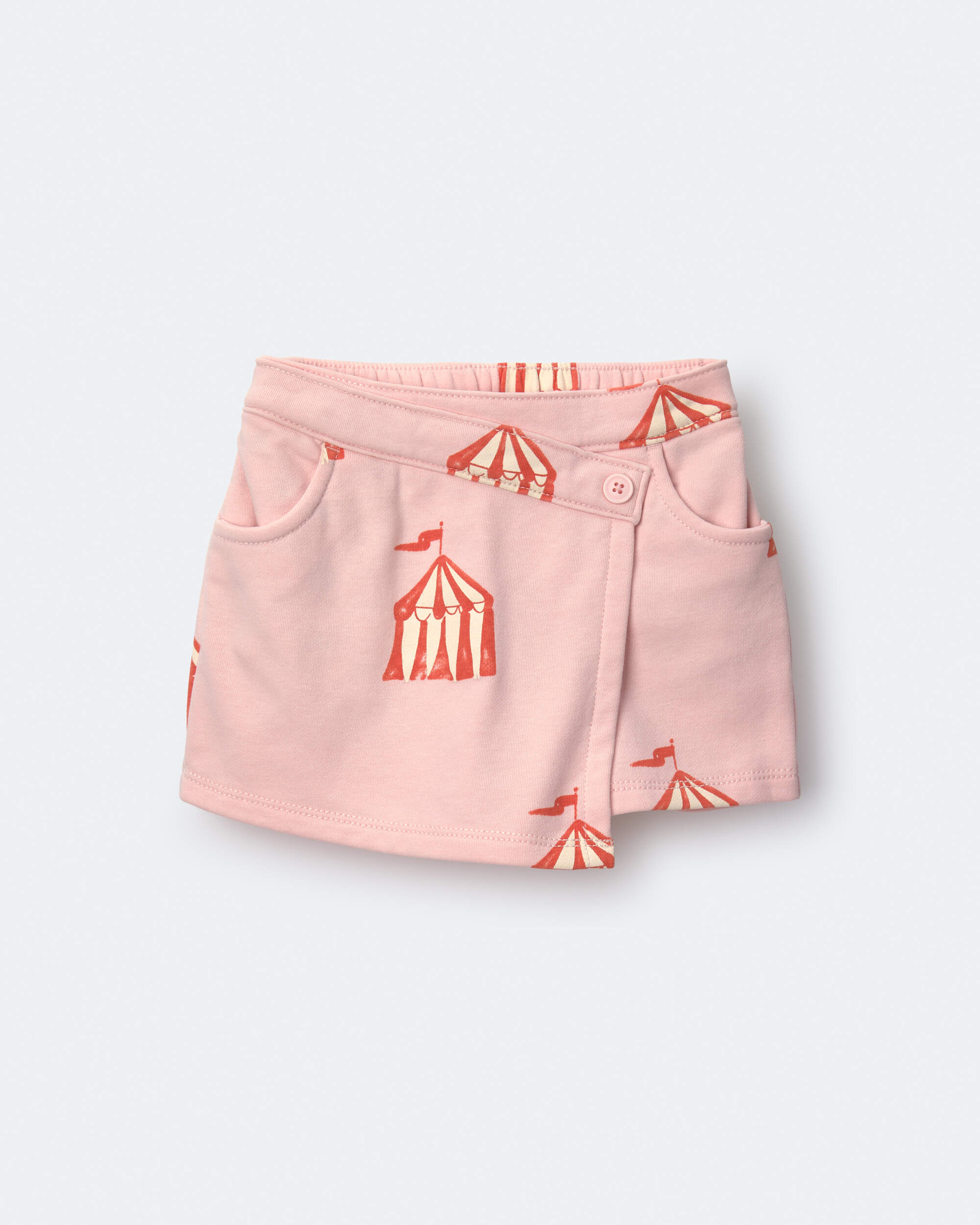 Toddler Girl Asymmetrical Skort Big Top Print - Light Pink