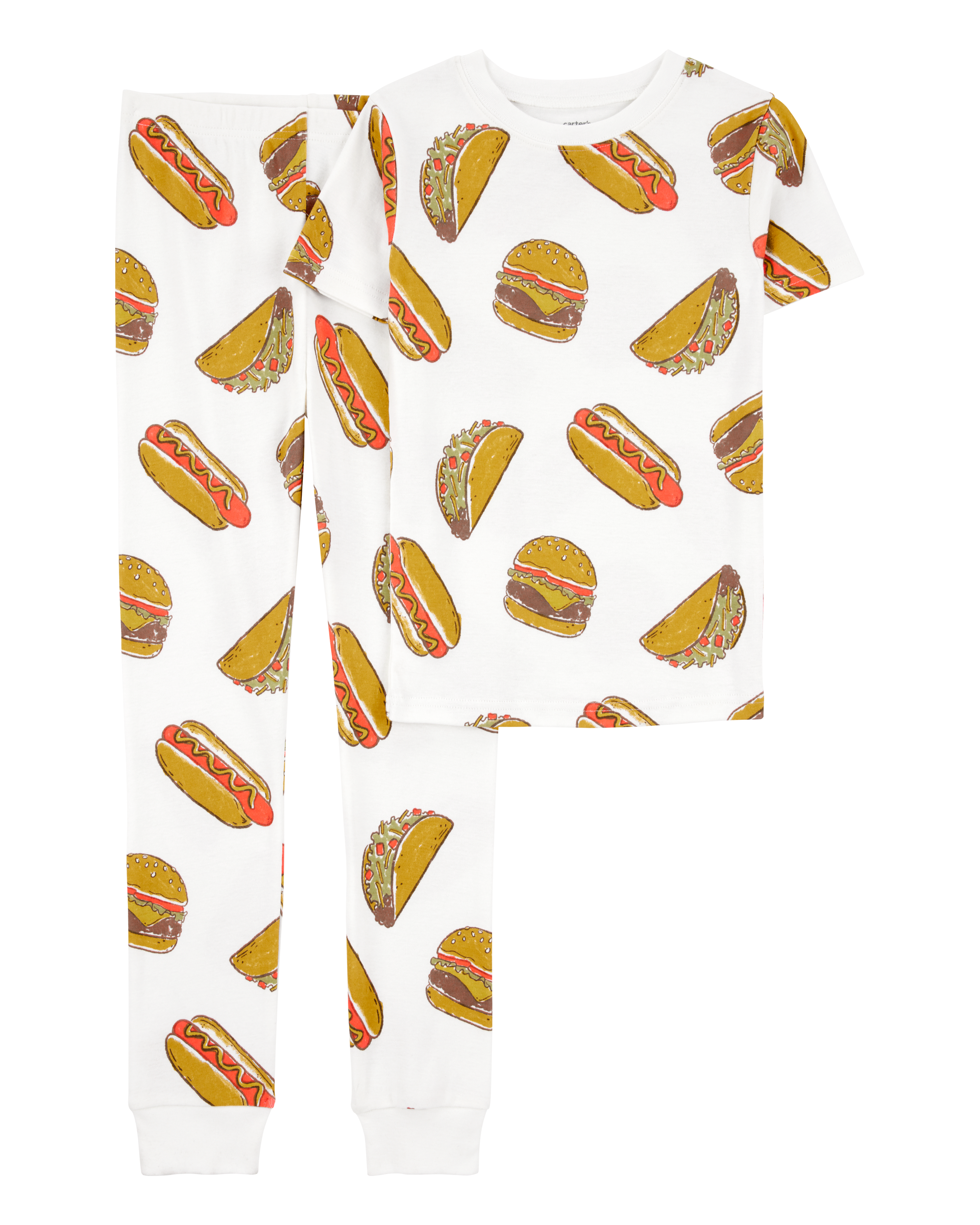 Kid 2-Piece Food Print 100% Snug Fit Cotton Pyjamas