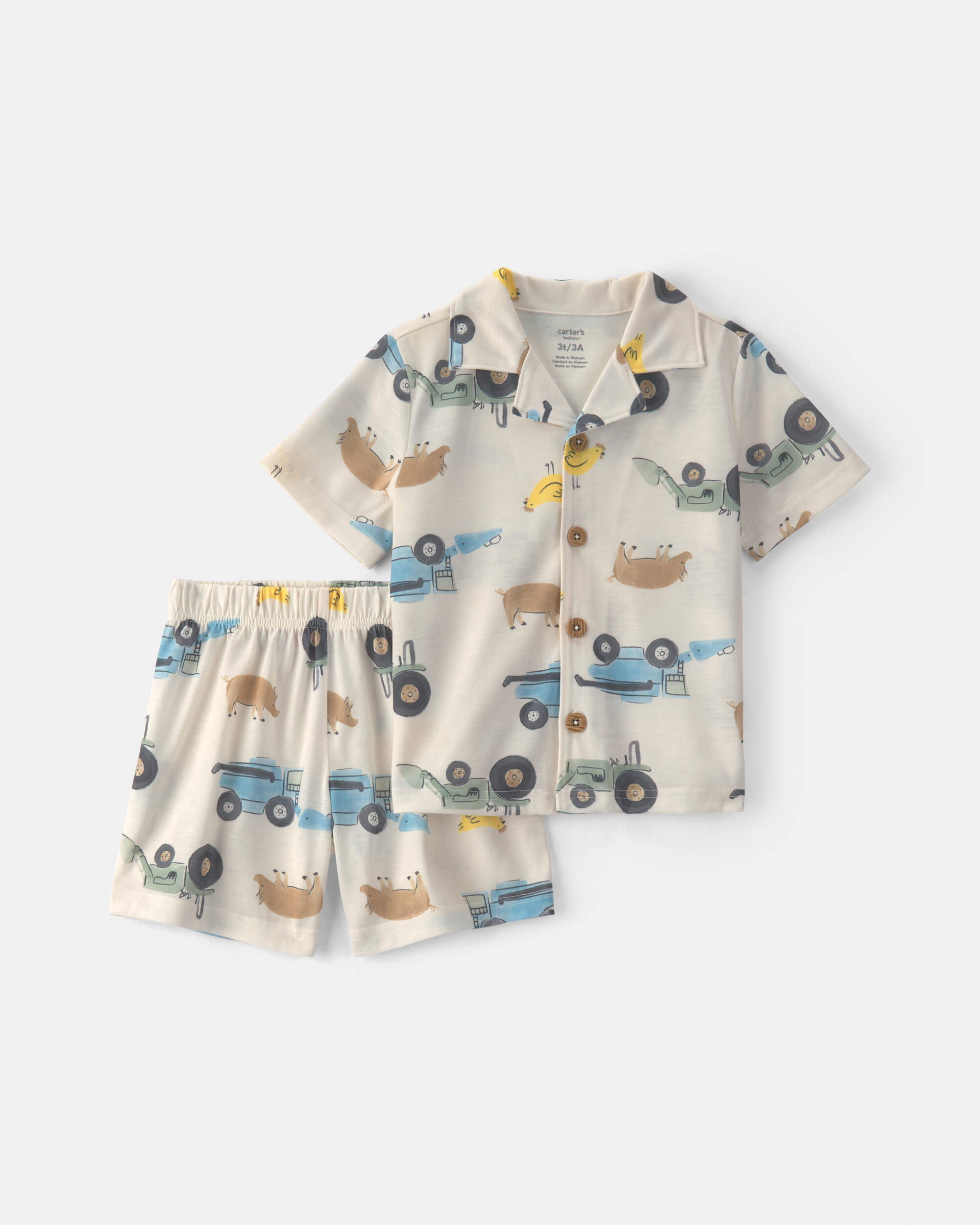 Toddler Boy 2-Piece Farm Short-Sleeve Pyjama Set