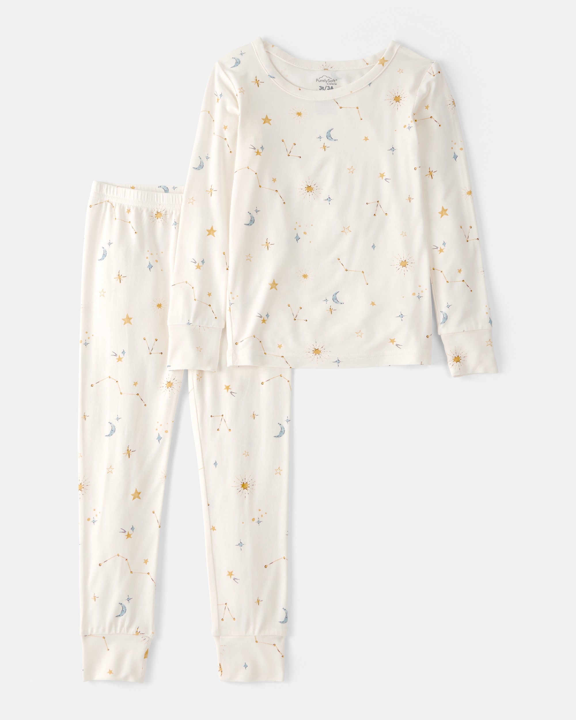 Toddler Constellation PurelySoft 2-Piece Pajama Set - Cream