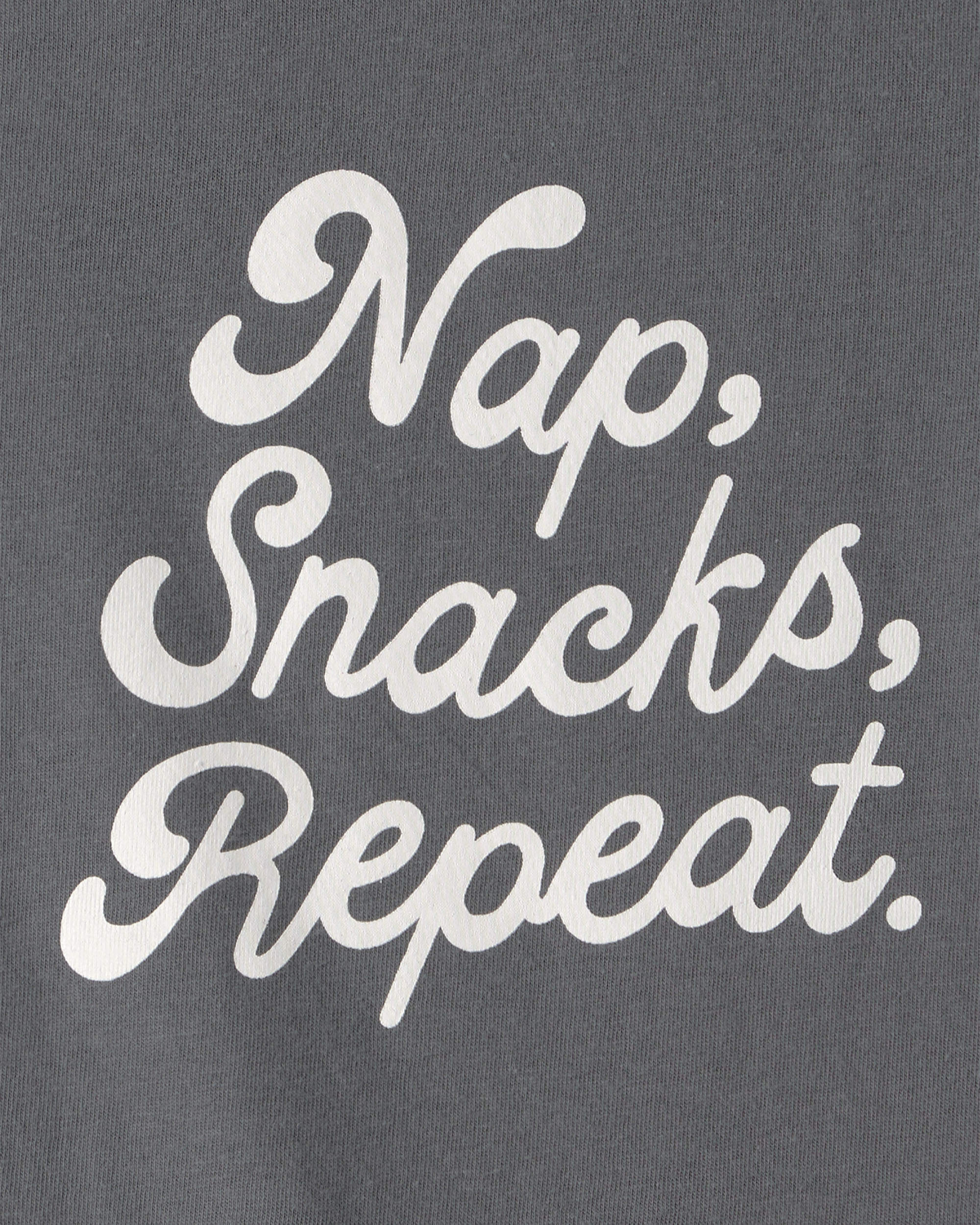 Toddler Girl 'Nap Snacks Repeat' Graphic Tee - Grey