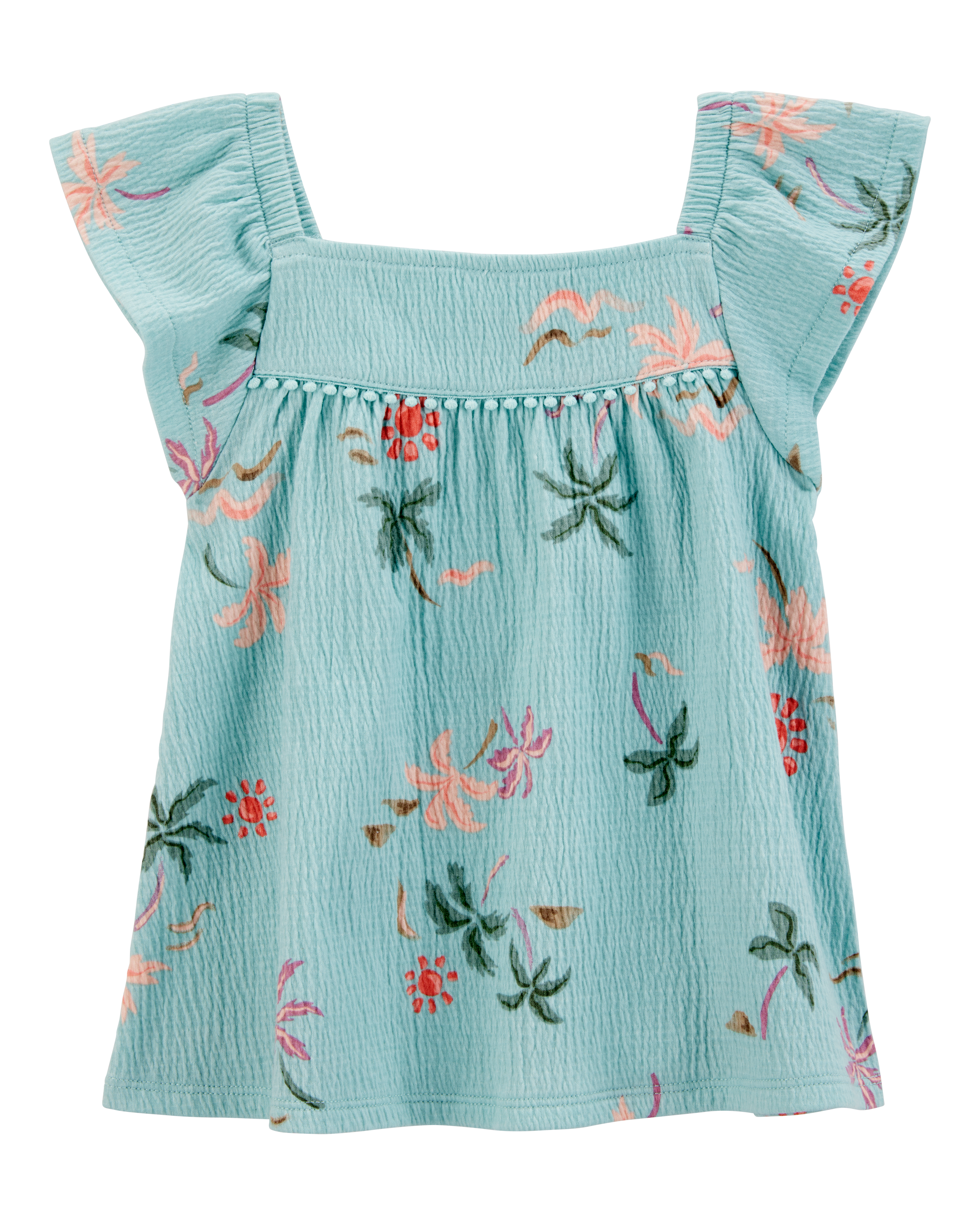 Toddler Palm Tree-Print Fashion Top - Turquoise
