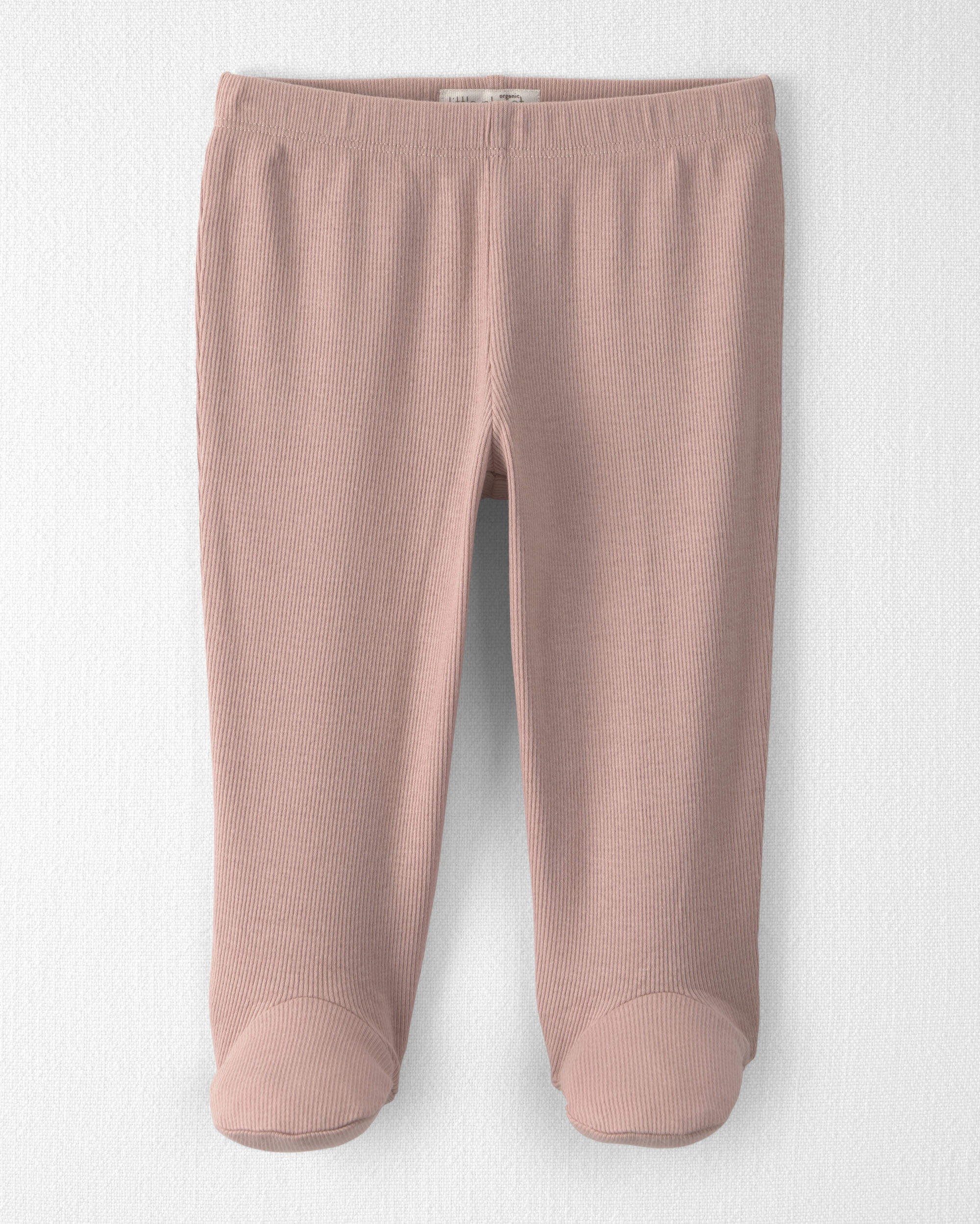 Baby Girl Organic Cotton Rib Footed Pants