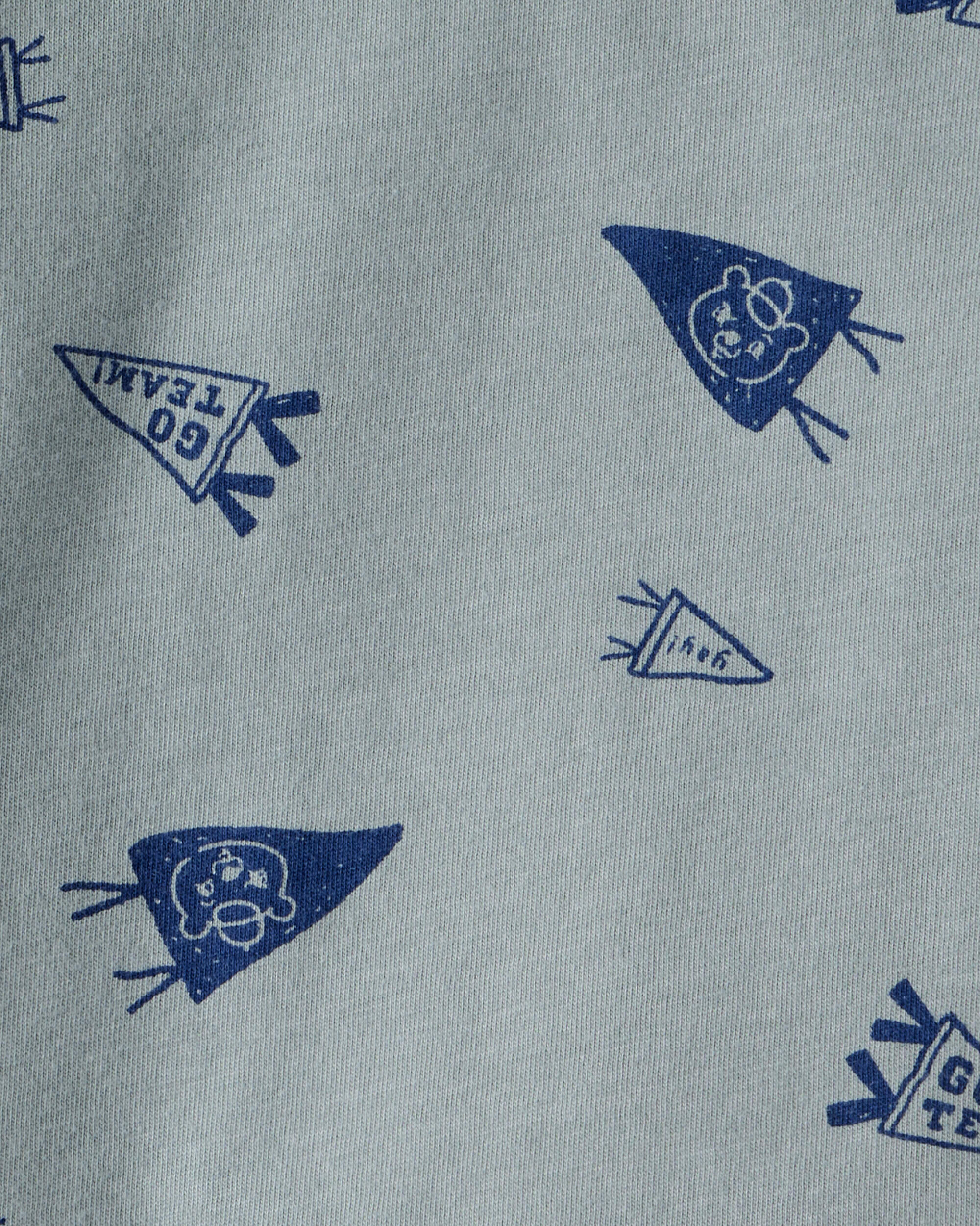 Baby Boy Go Team Print Long-Sleeve Tee - Blue