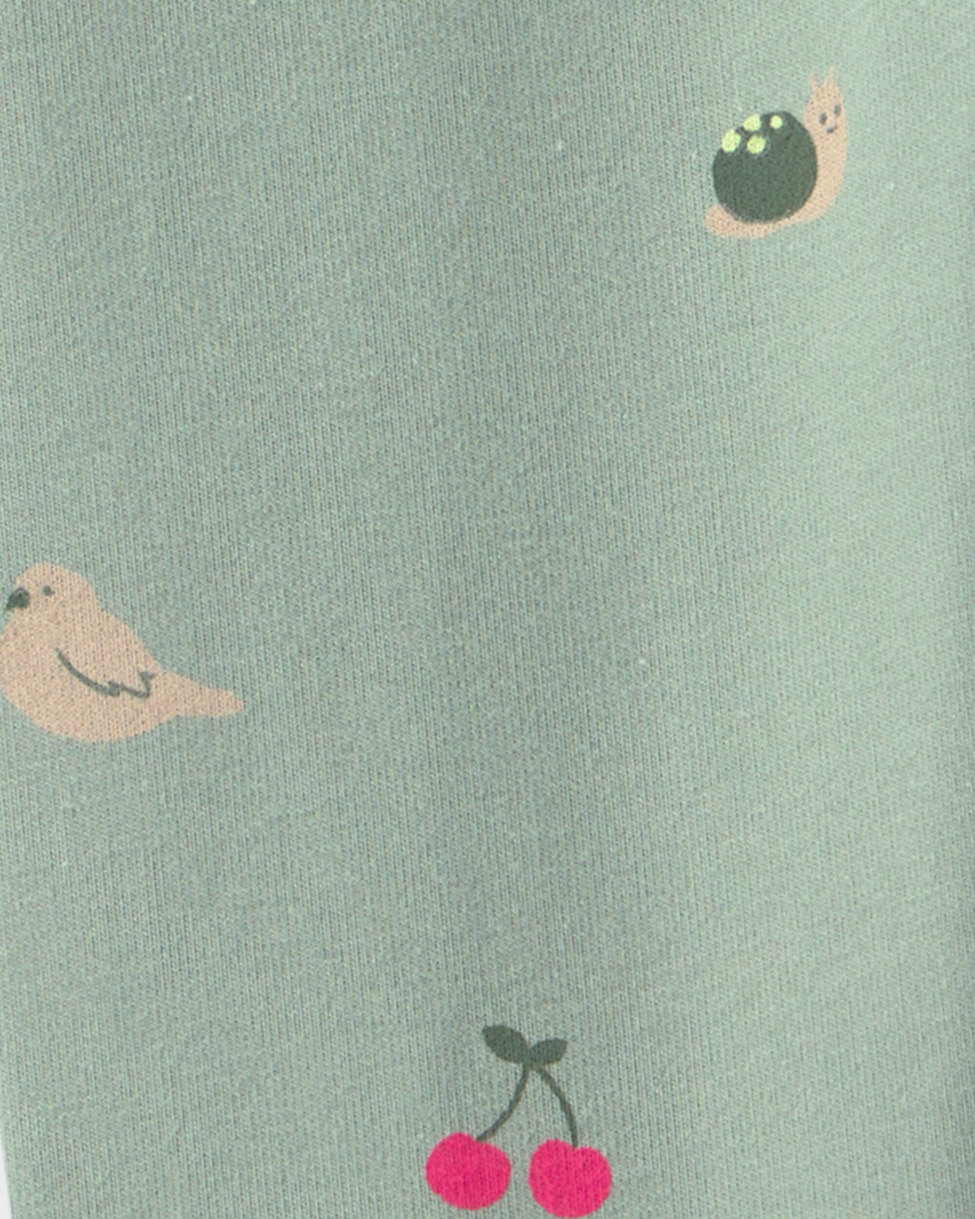 Baby Girl Butterfly Pull-On Stretch Leggings - Green