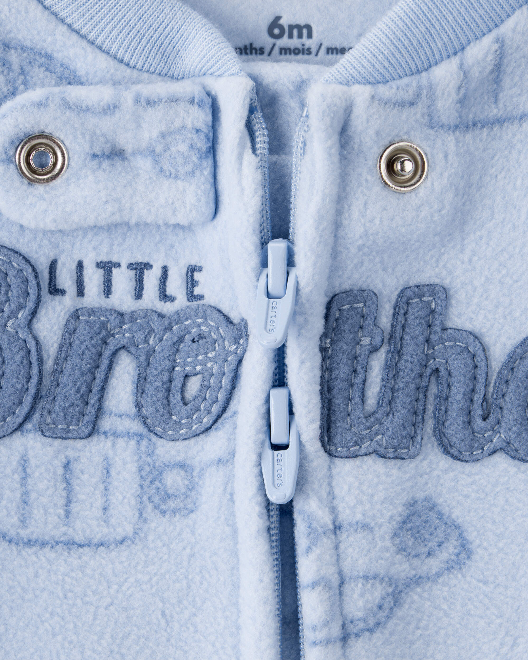 Baby Boy Firetruck Print Loose Fit Long-Sleeve Sleeper - Blue