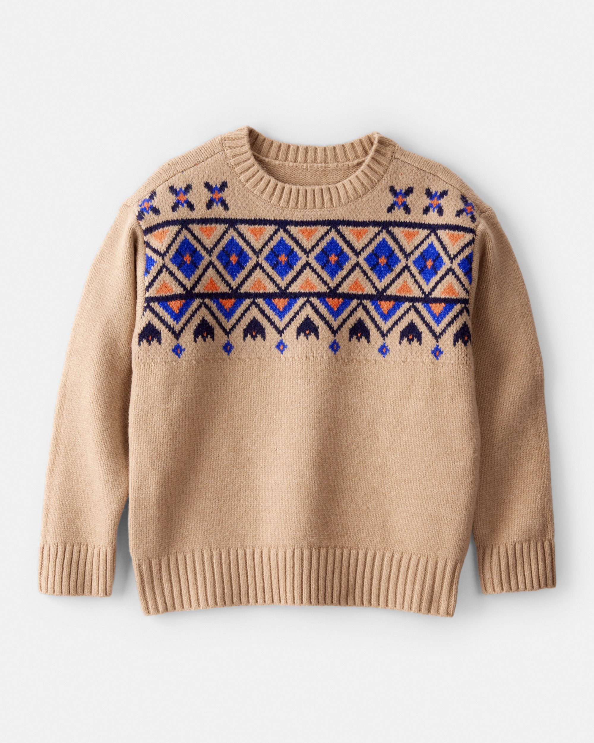 Boys Fair Isle Sweater - Brown