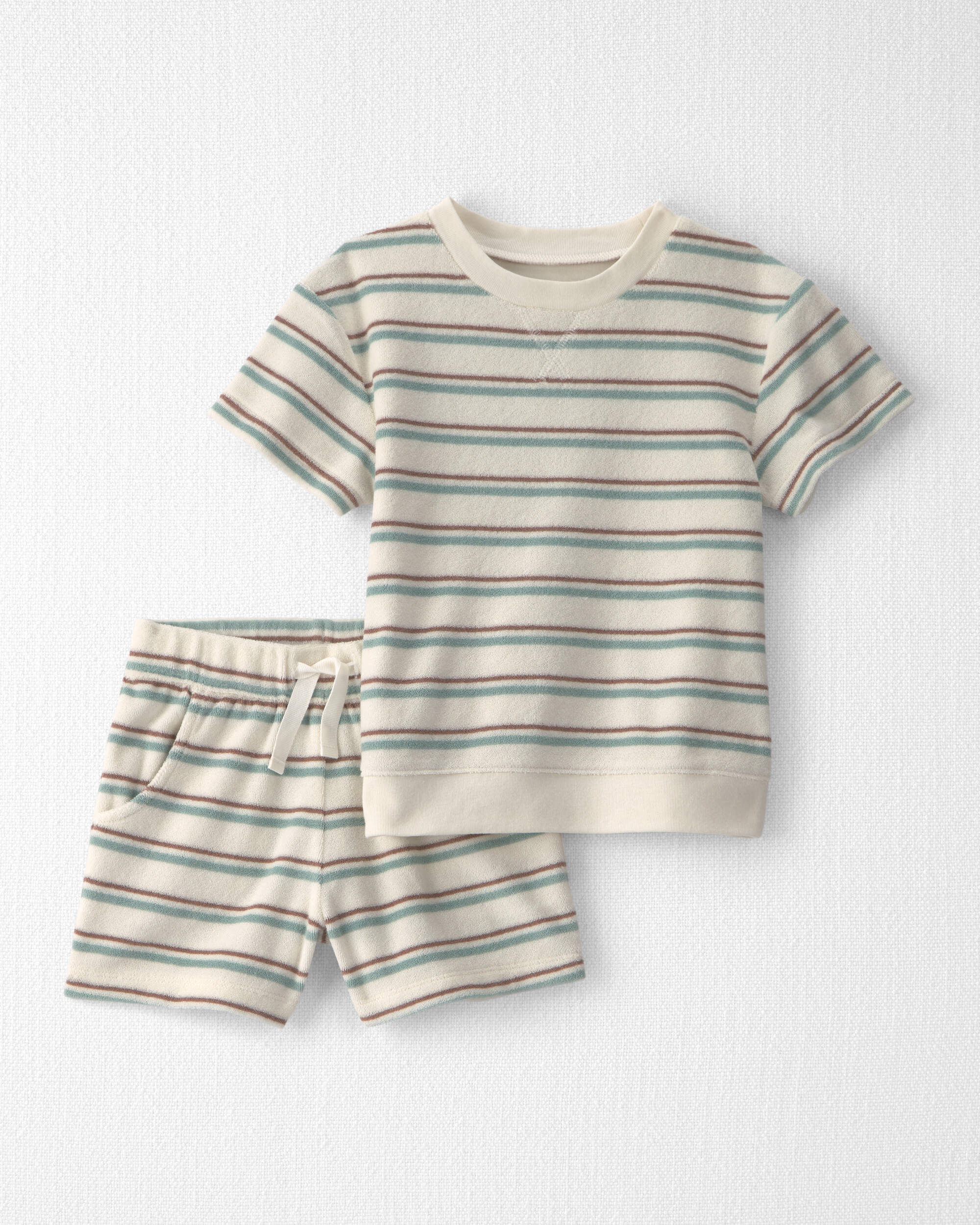 Toddler 2-Piece Terry Top & Short Set Made with Organic Cotton Stripes