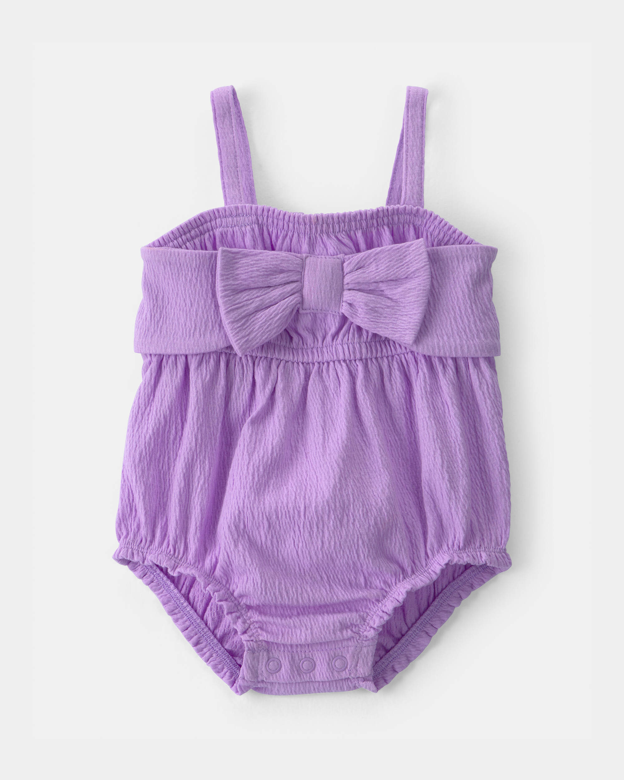 Baby Girl Sleeveless Bubble Romper - Purple