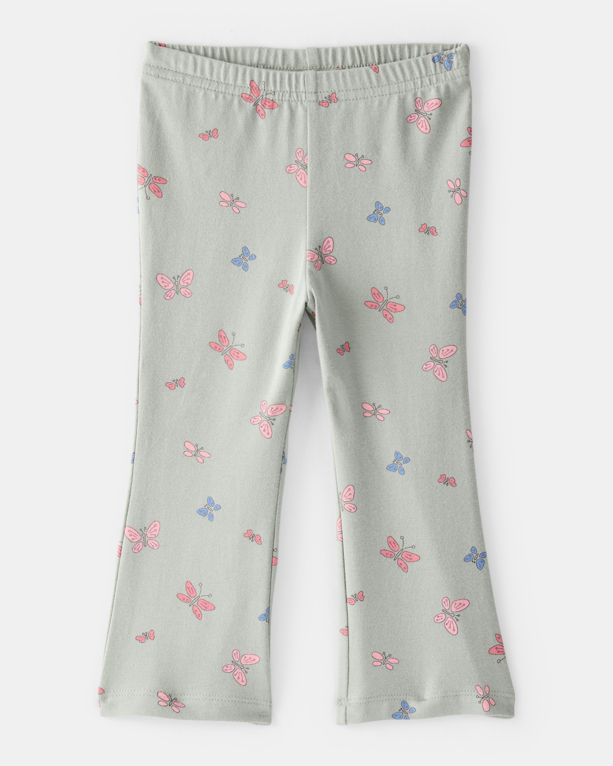 Baby Girl Butterfly Flare Pull-On Stretch Leggings - Green