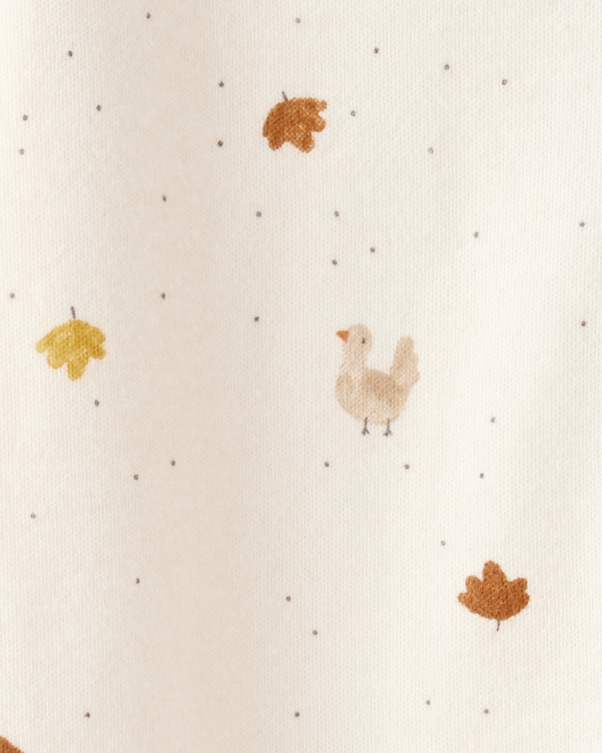 Baby Thanksgiving Turkey Print 100% Cotton Long-Sleeve Sleeper - Cream