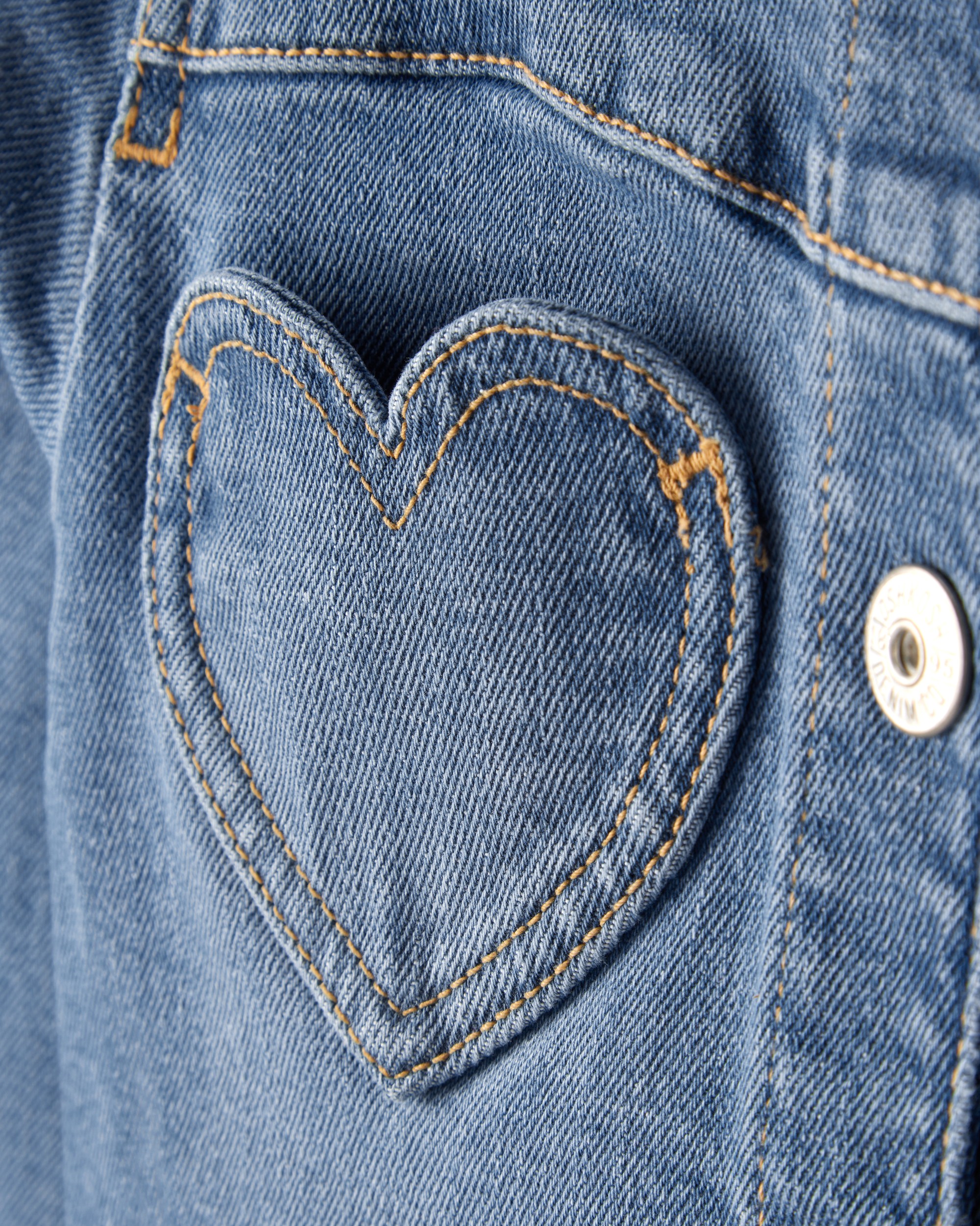 Girls Heart Denim Jacket - Blue | Carter's Oshkosh Canada