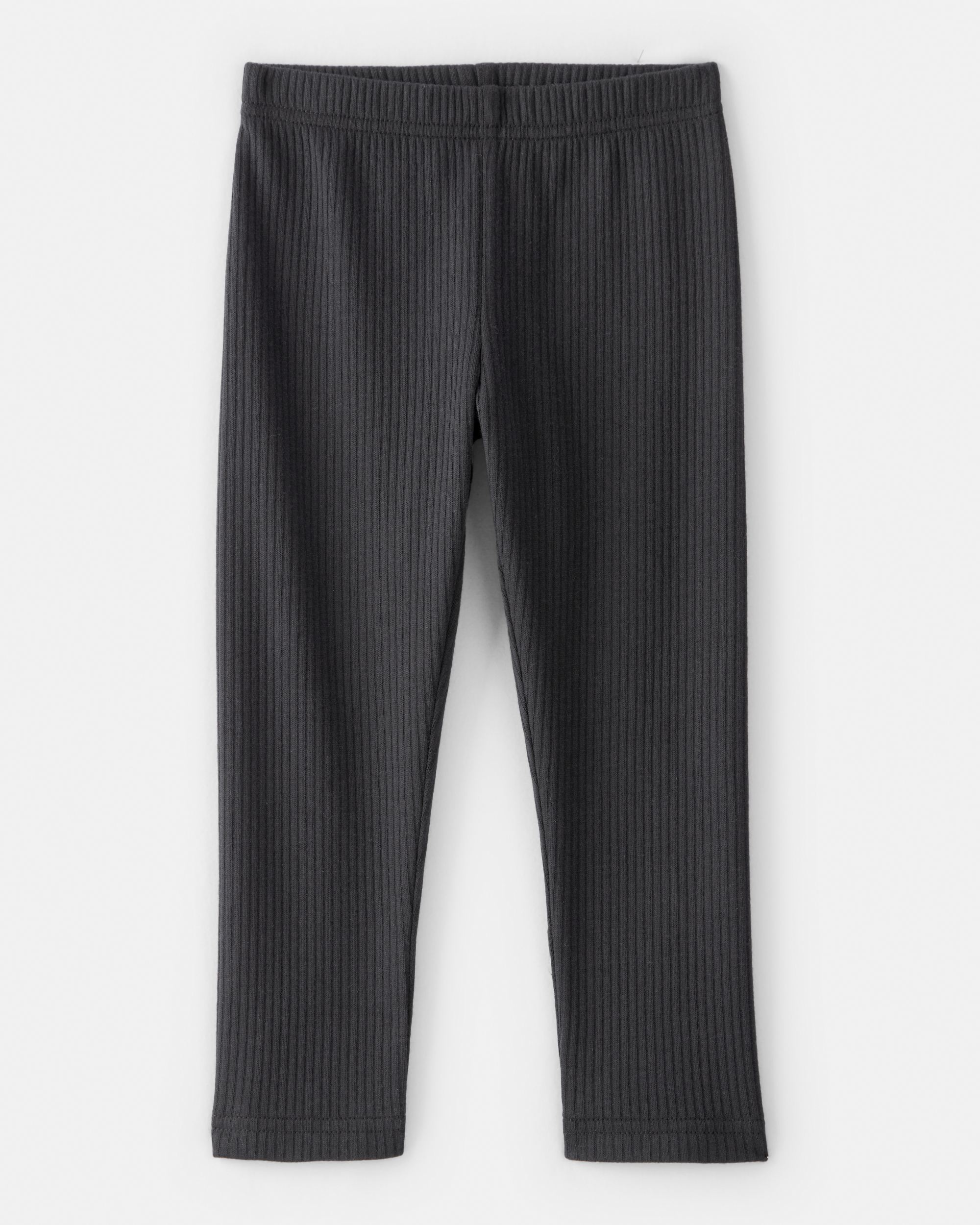 Toddler Girl Pull-On Stretch Rib Leggings - Black