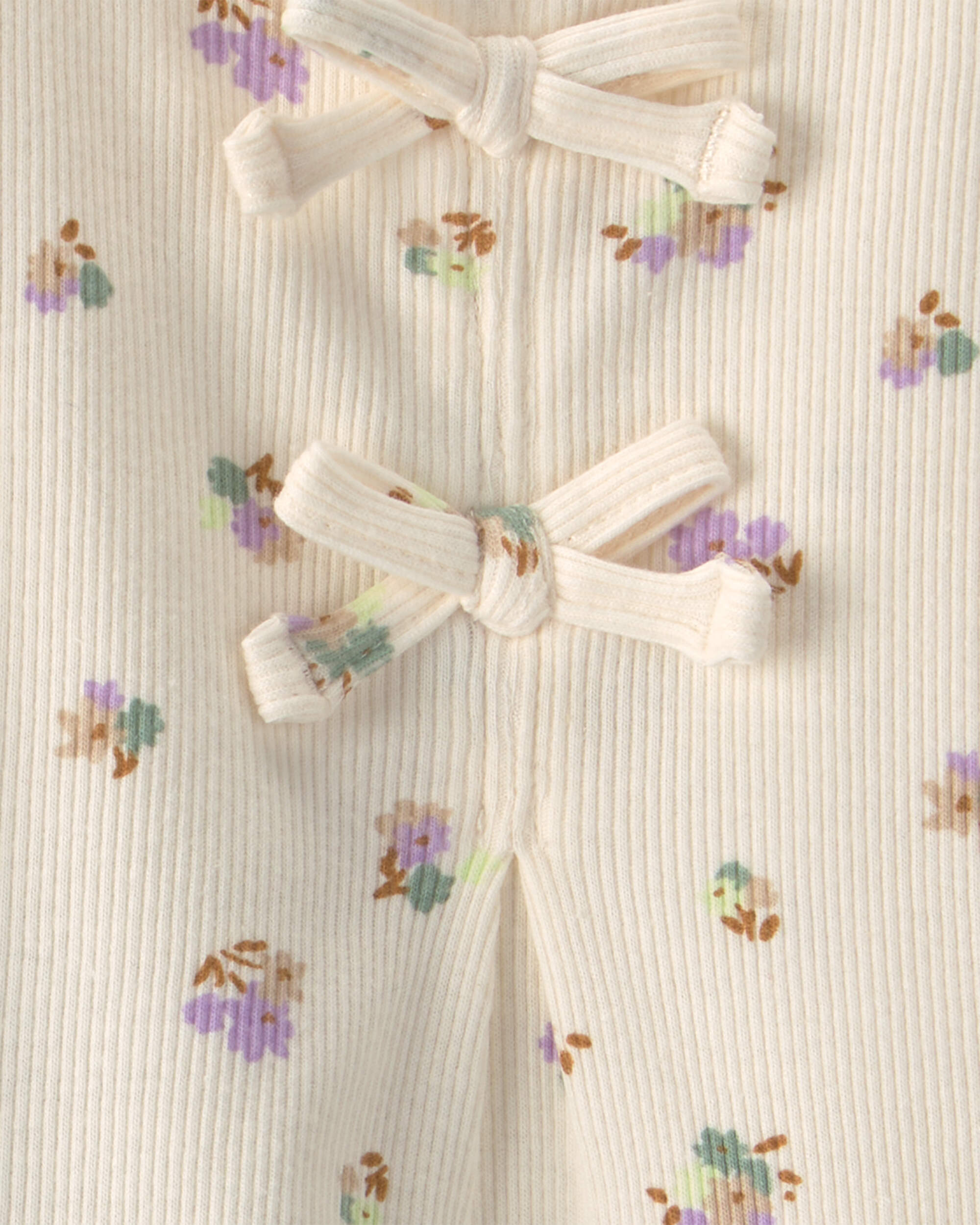Baby Girl 2-Piece Floral French Terry Top & Pant Set - Green/Ivory