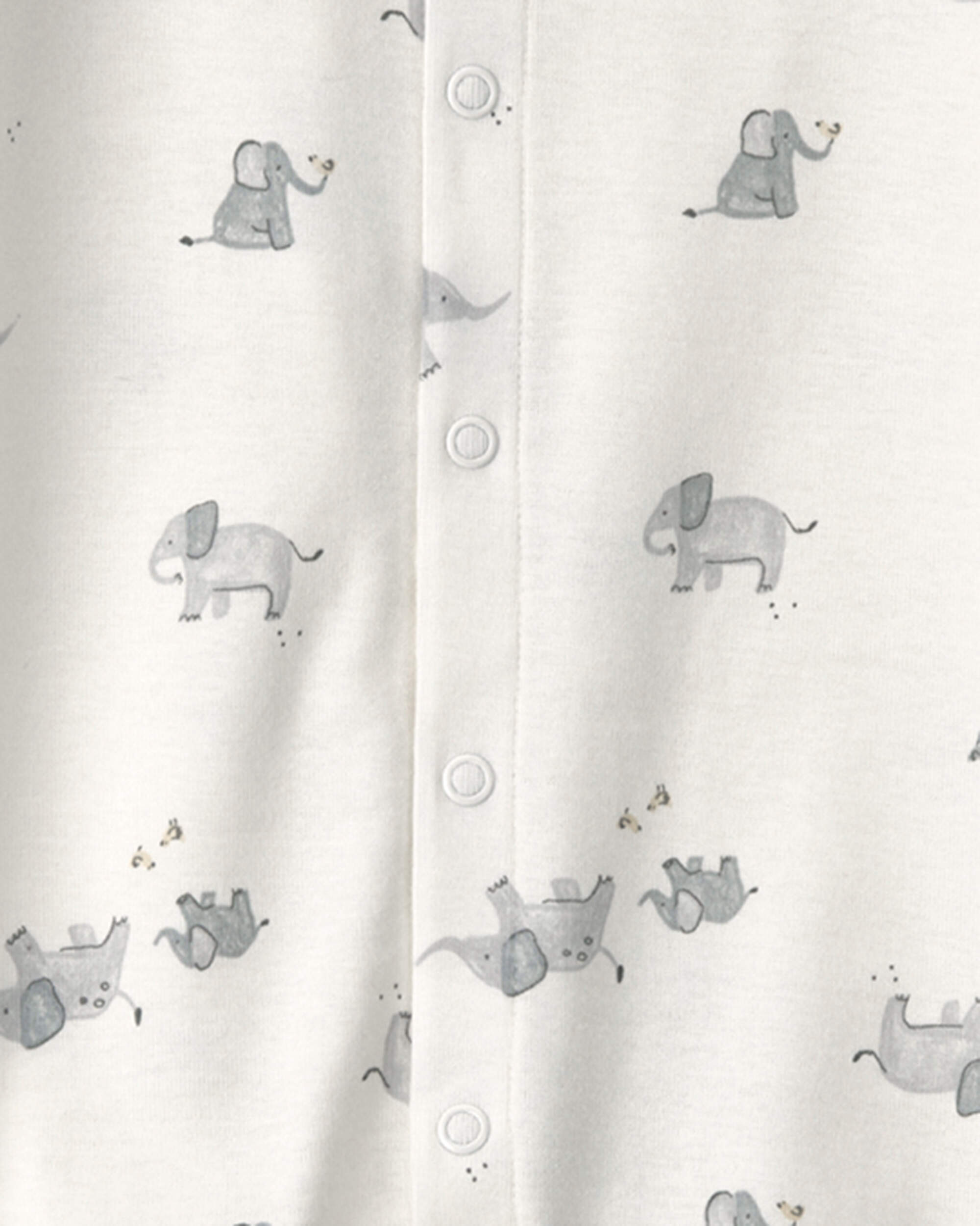 Baby Elephant 100% Cotton Converter Gown - Ivory