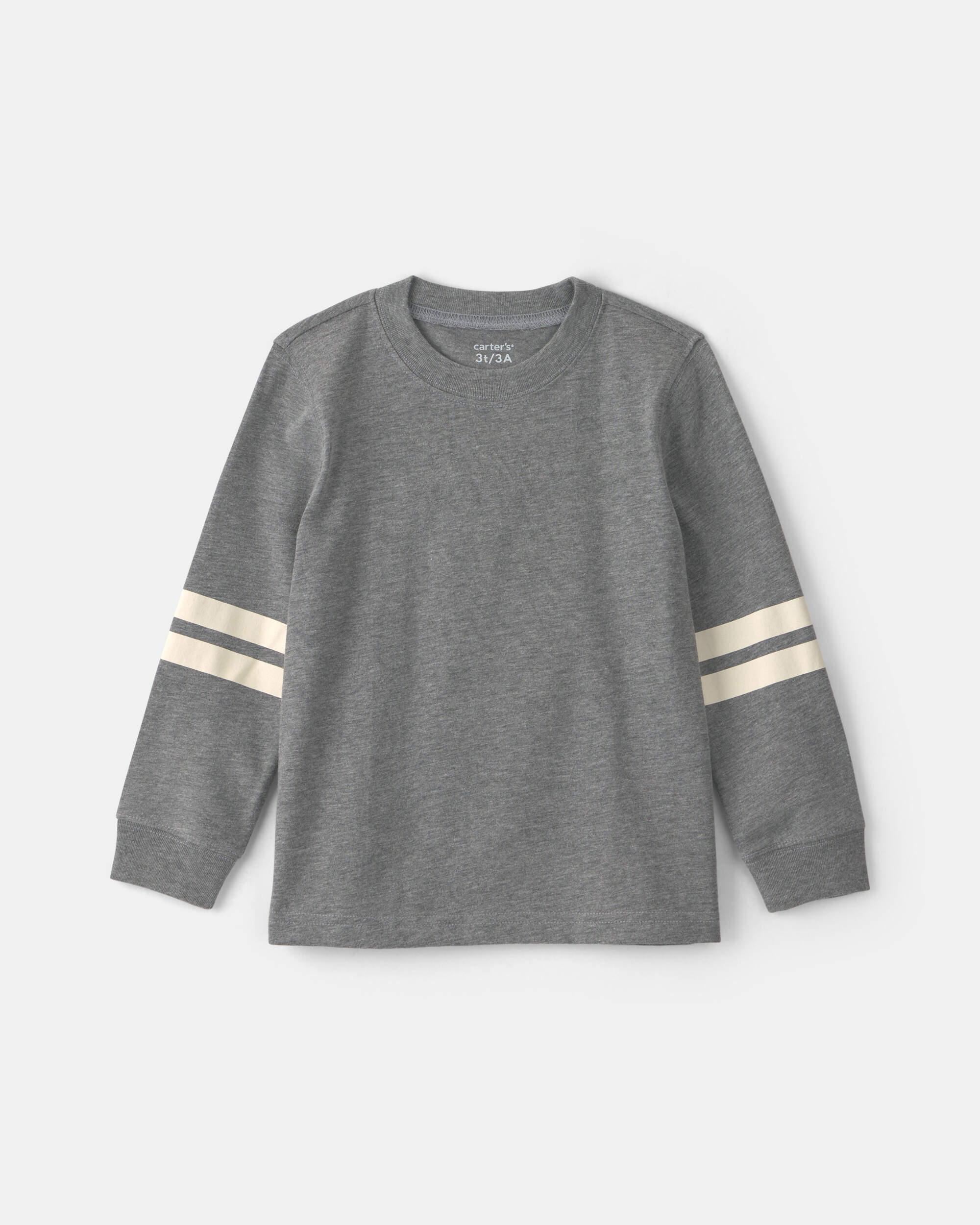 Toddler Boy Striped Long-Sleeve T-Shirt - Grey/Cream