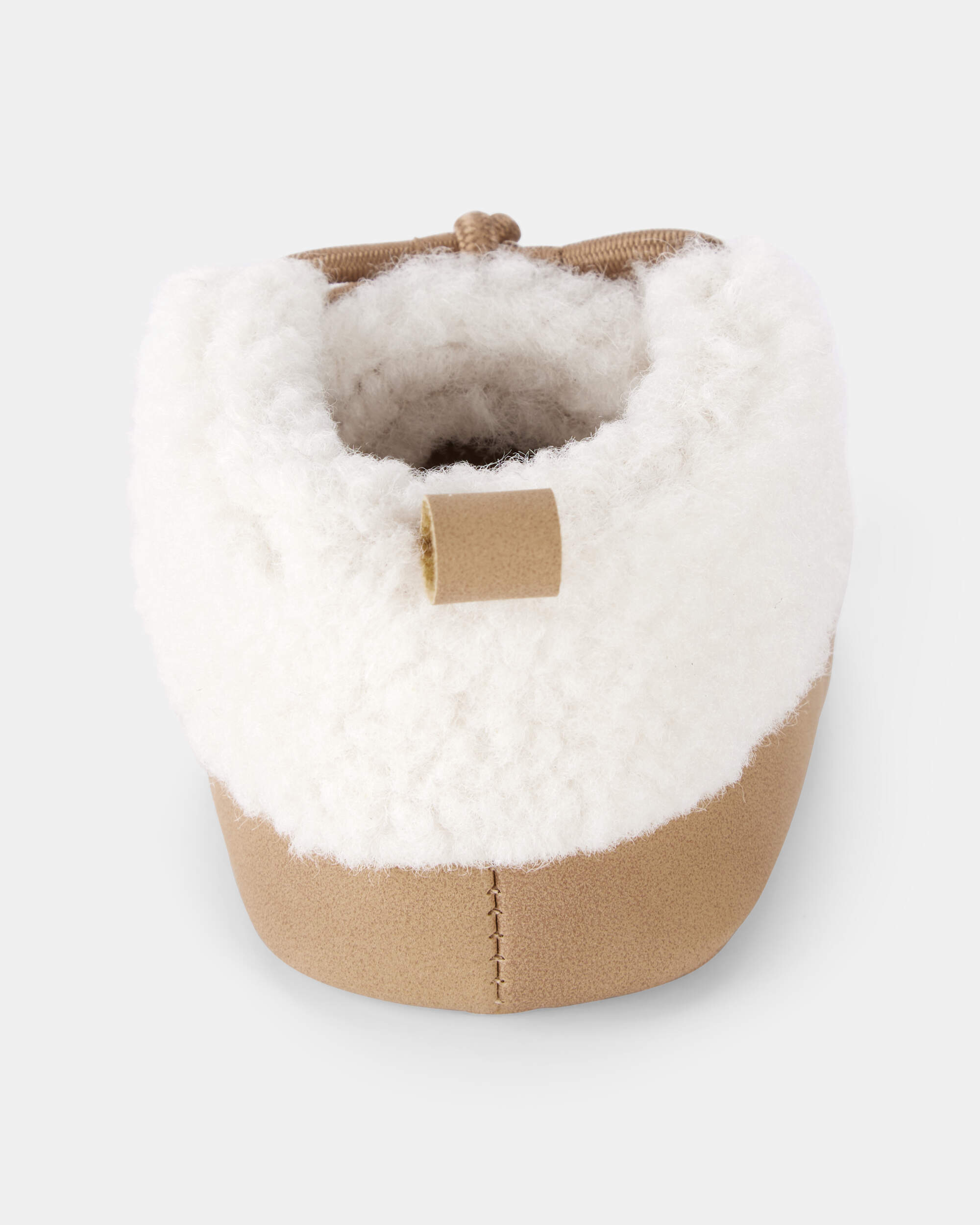 Baby Boy Sherpa Moccasin Boots - Brown/White