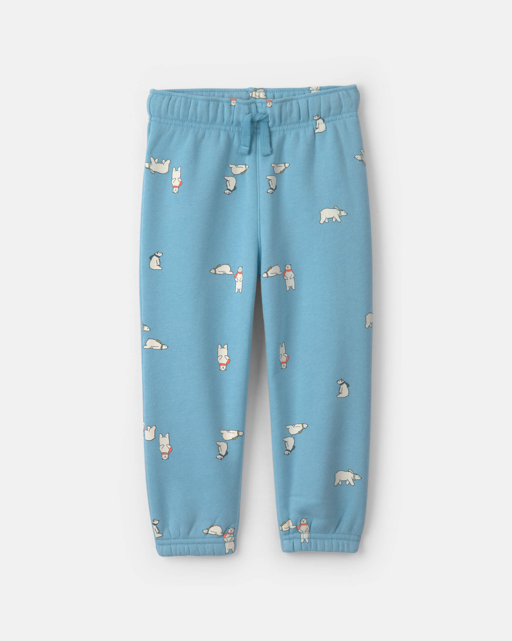 Baby Boy 2-Piece Polar Bear Fleece Hooded Top & Pant Set - gray/Blue