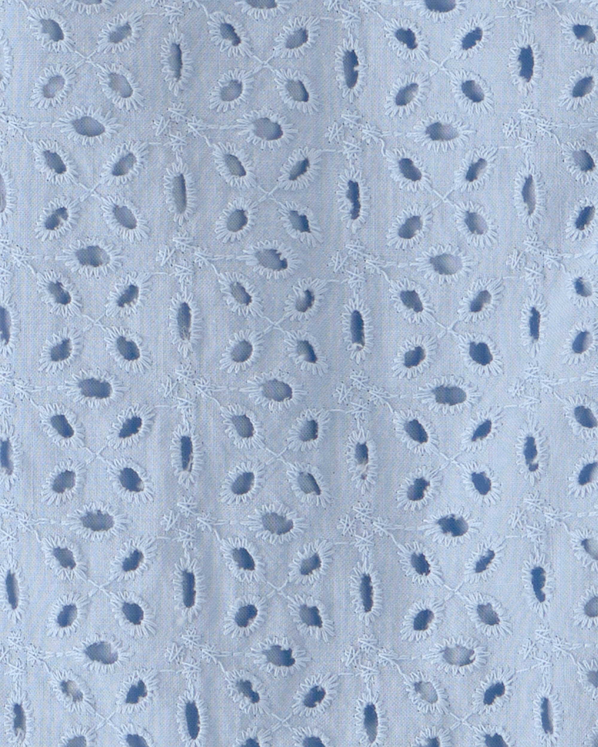 Toddler Girl 2-Piece Organic Cotton Top & Short Set Blue Eyelet