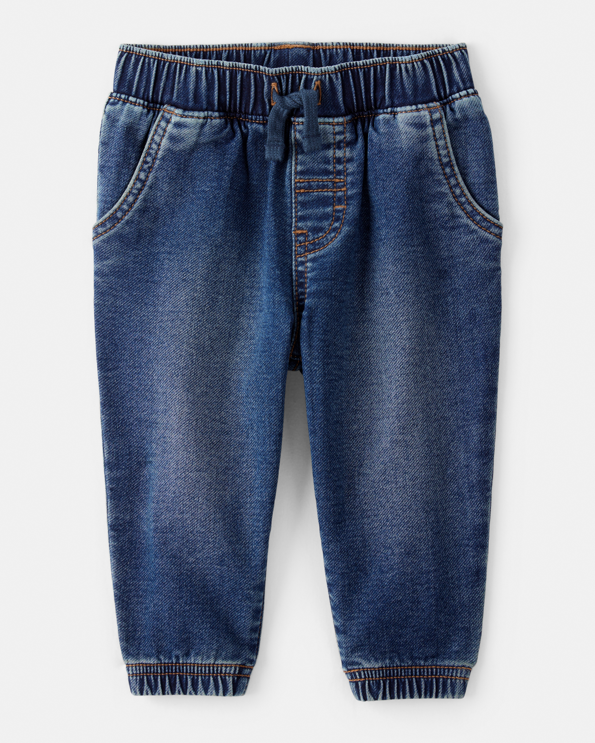 Baby 2-Piece Acorn Button-Down Shirt & Pull-On Denim Pant Set