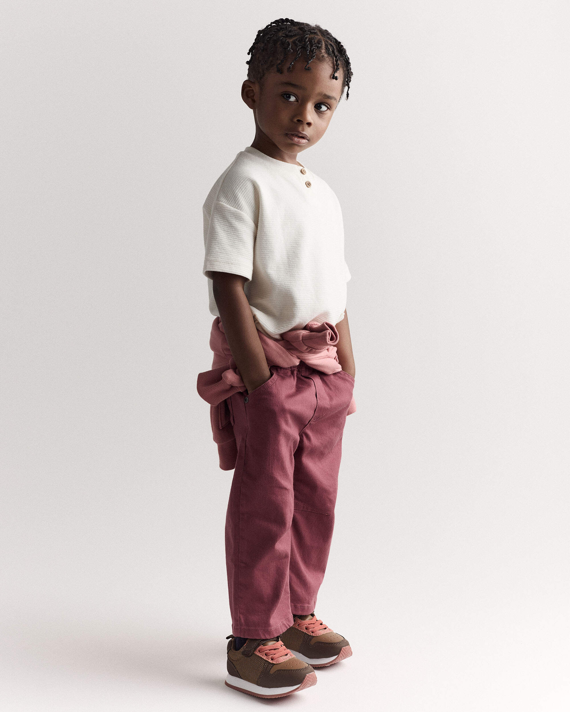 Toddler Boy Short-Sleeve Pocket Henley Tee - Cream