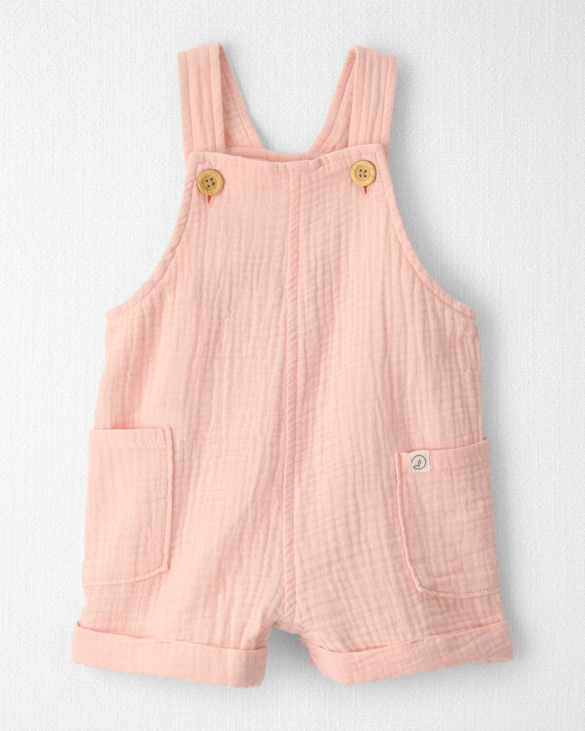 Baby Girl Gauze Sleeveless Shortall Pink