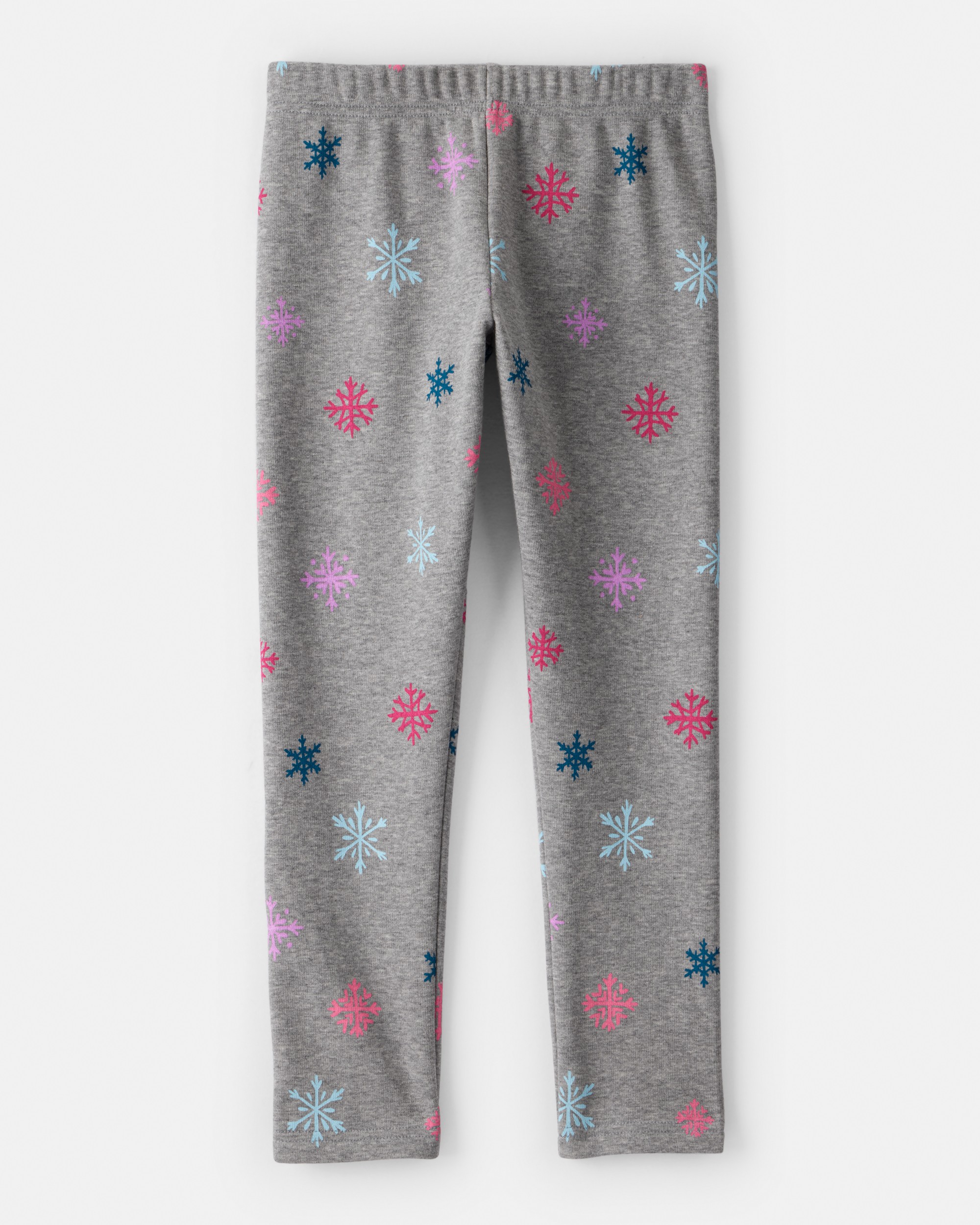 Girls Snowflake Pull-On Stretch Cozy Leggings - Grey