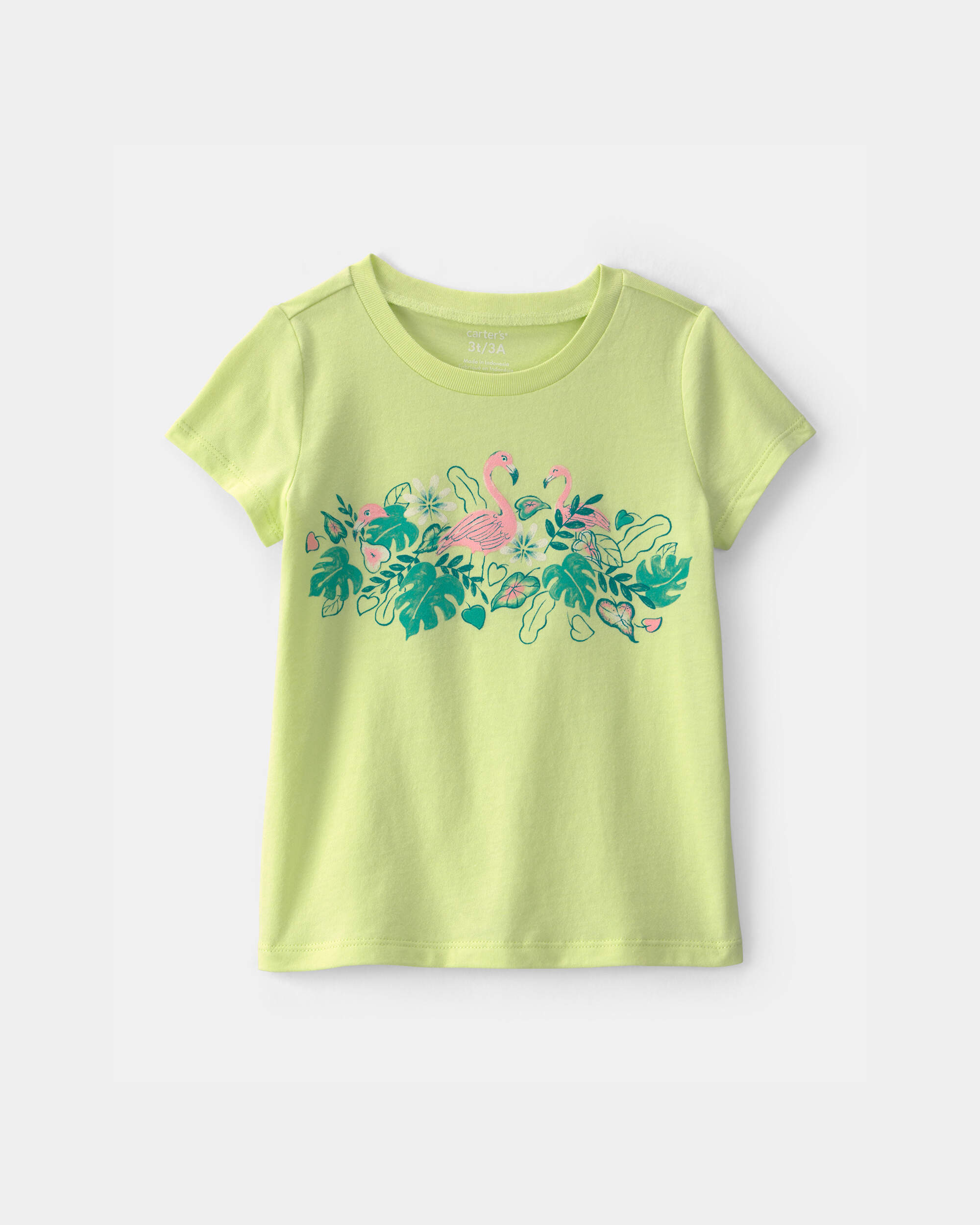 Toddler Girl Flamingo Graphic Tee - Green
