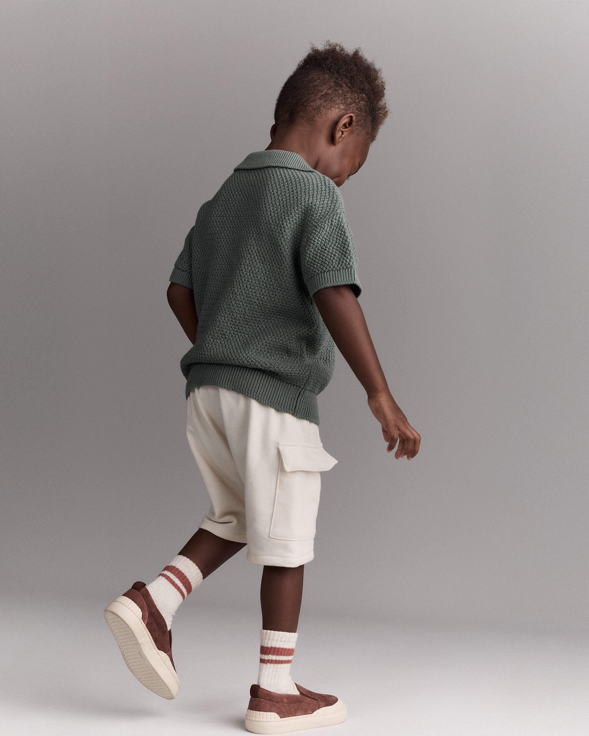 Toddler Boy Cargo Short with Pockets - Cream