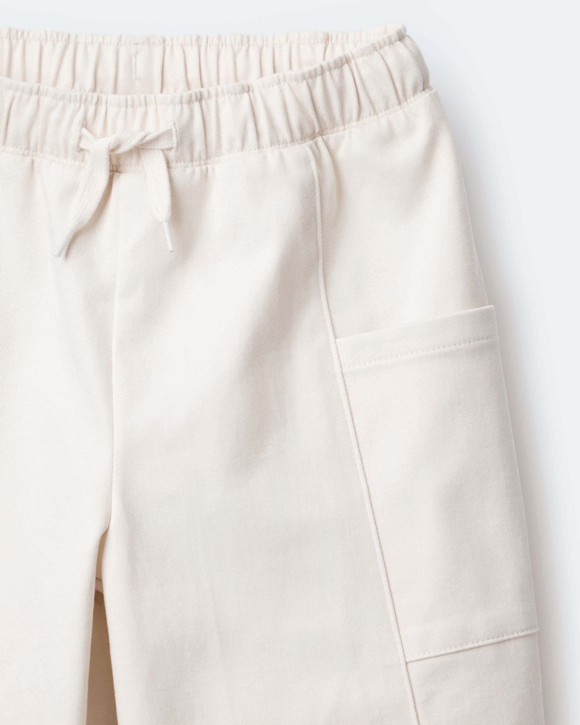 Toddler Girl Wide Leg Pocket Pant - Cream