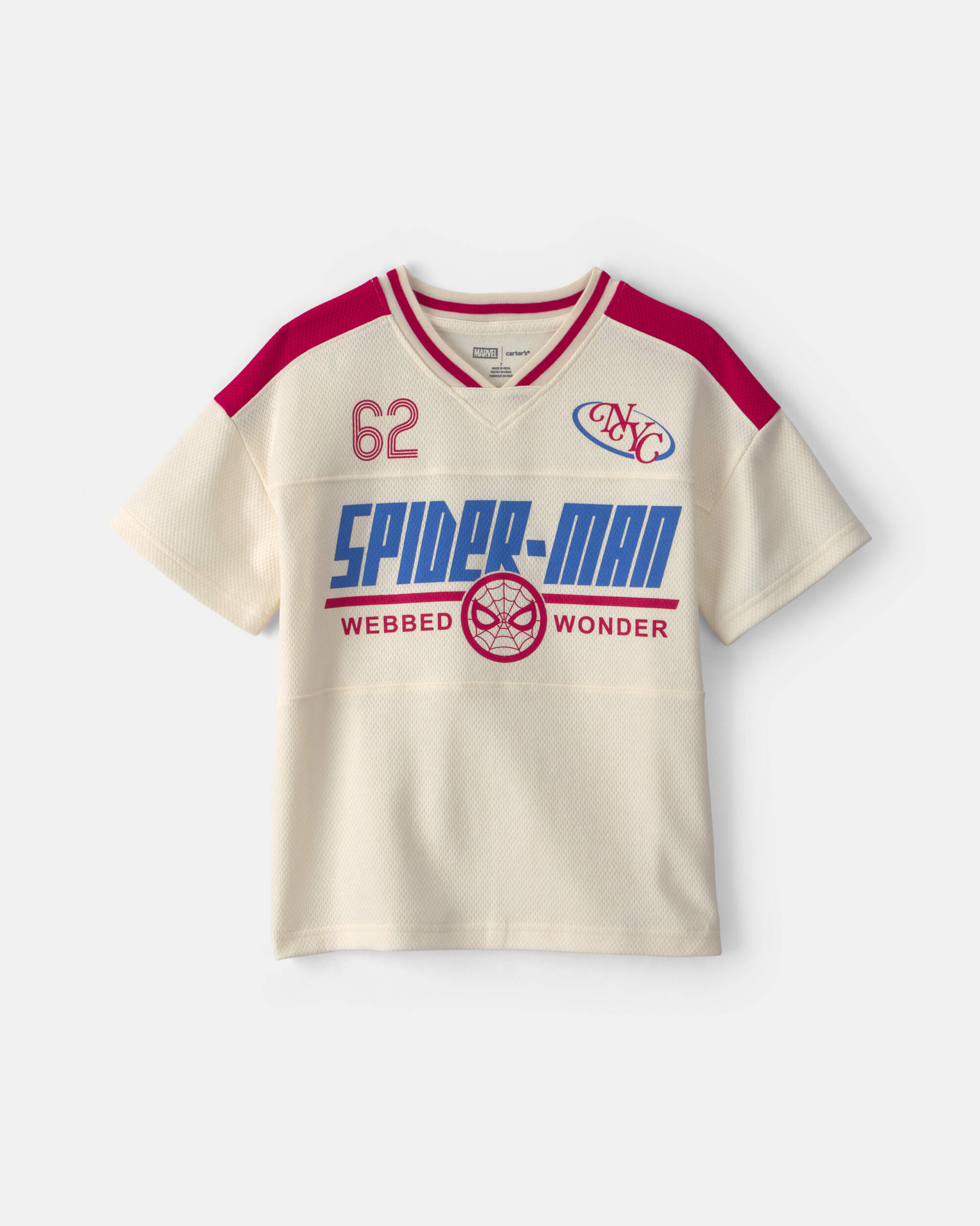 Boys ©Marvel Spiderman Short-Sleeve Jersey - White/Blue