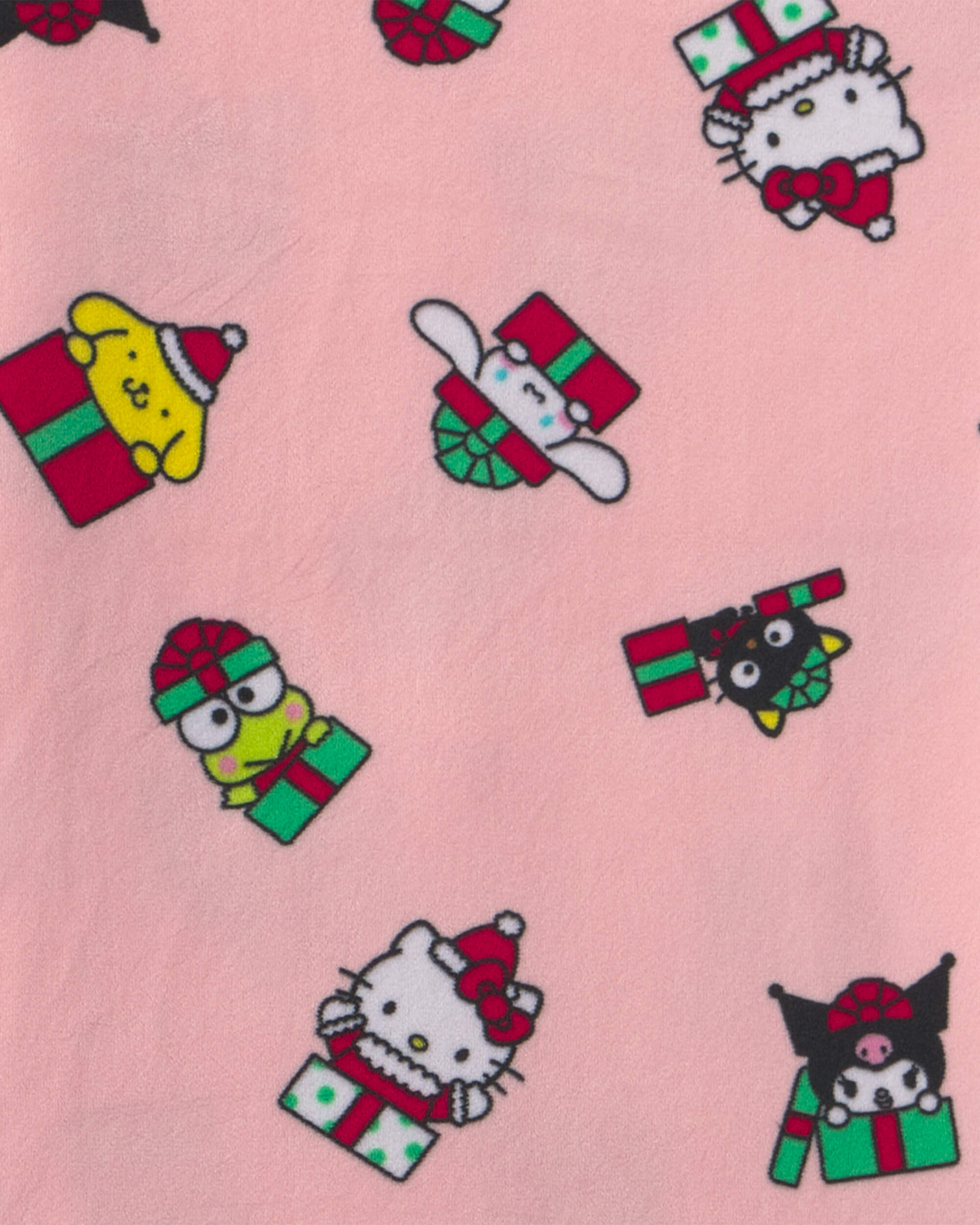 Girls 2-Piece Hello Kitty Heart Christmas DreamPlush Snug Fit Pyjama Set - Pink