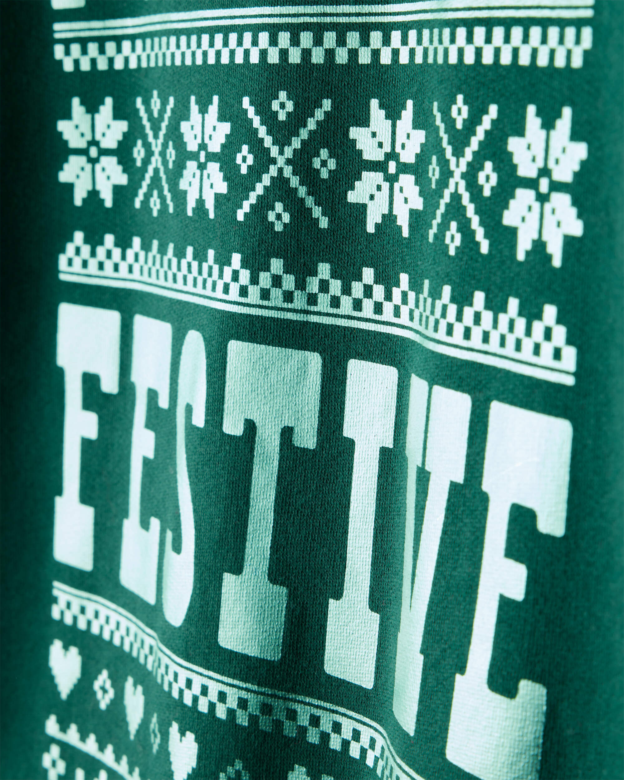 Girls Christmas Festive Long-Sleeve Pullover Sweatshirt - Green