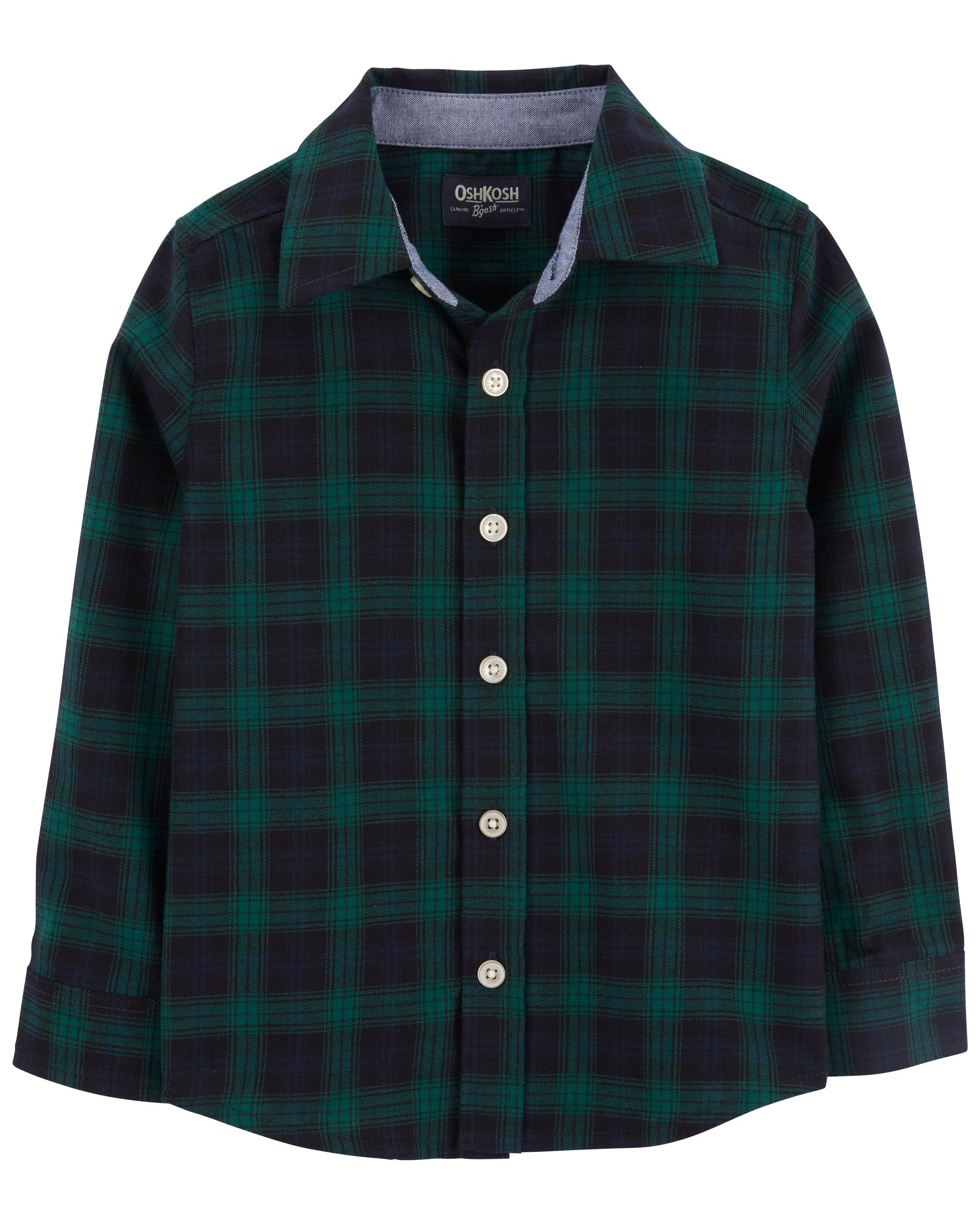 Green Plaid Family Matching: Plaid Button-Front Shirt | carters.com