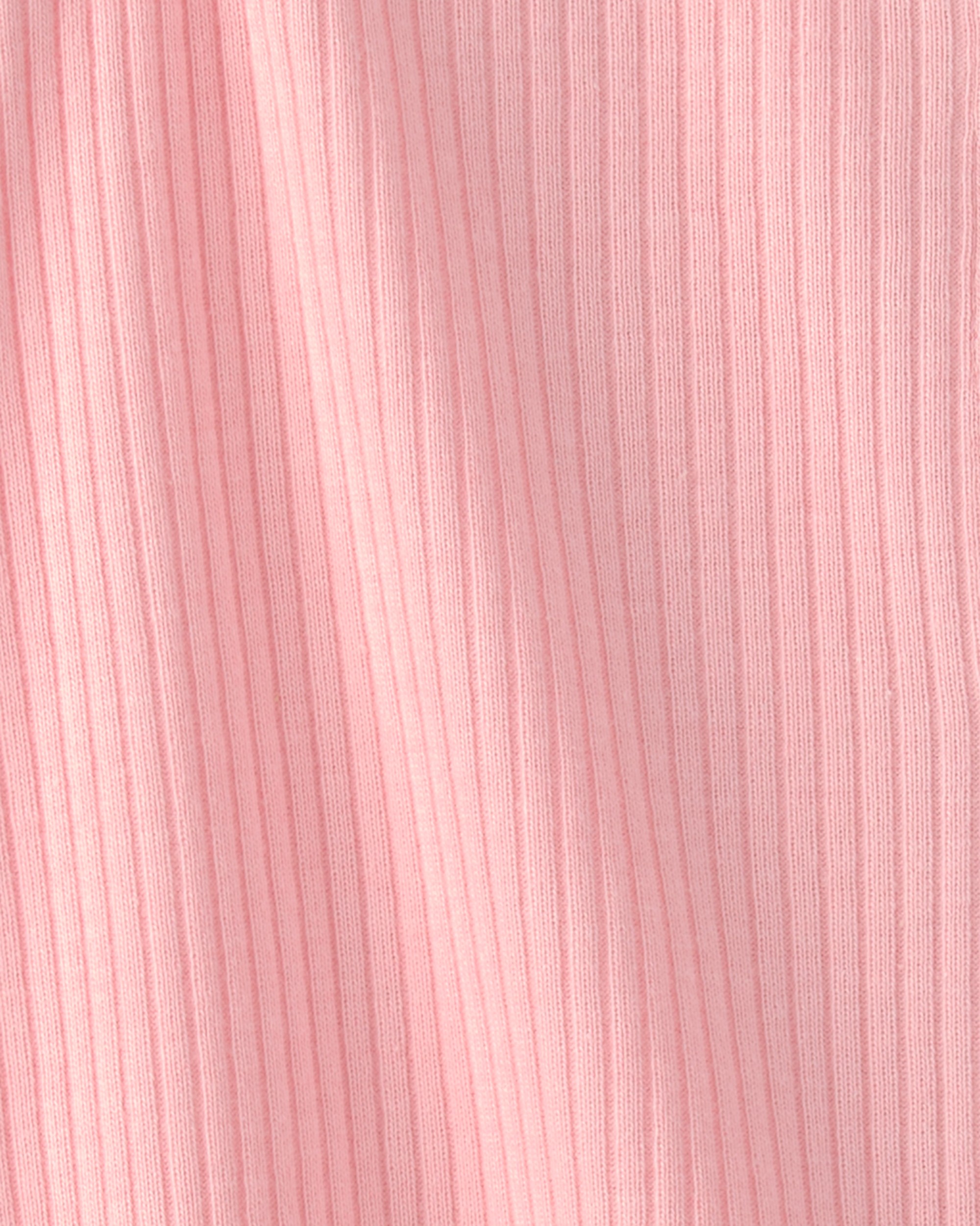 Baby Girl Little One' Rib Short-Sleeve Romper - Pink