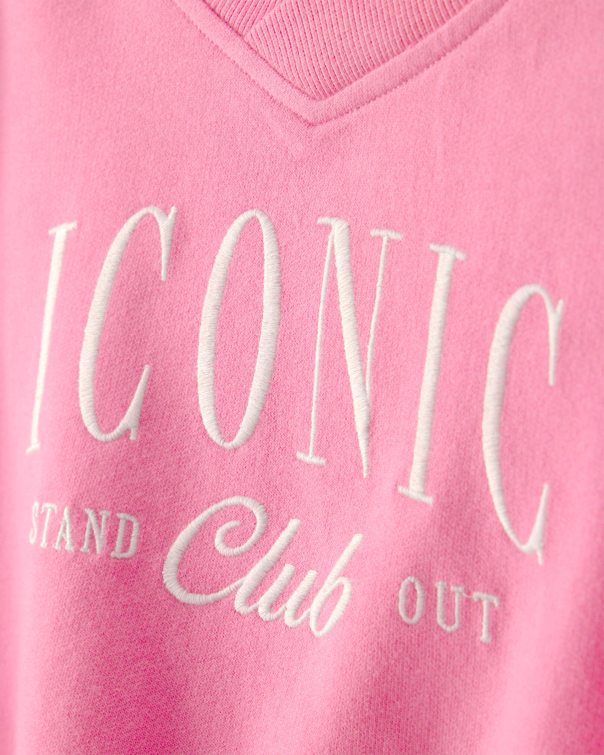 Girls 'Iconic Club' French Terry Pullover Sweatshirt - Pink
