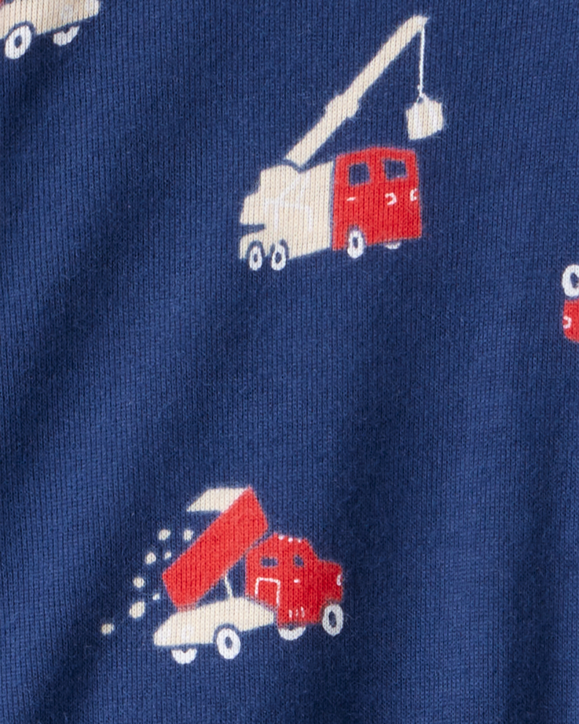 Baby Boy Construction 100% Cotton Snug Fit 2-Way Zip Footie 1-Piece Pyjamas - Navy