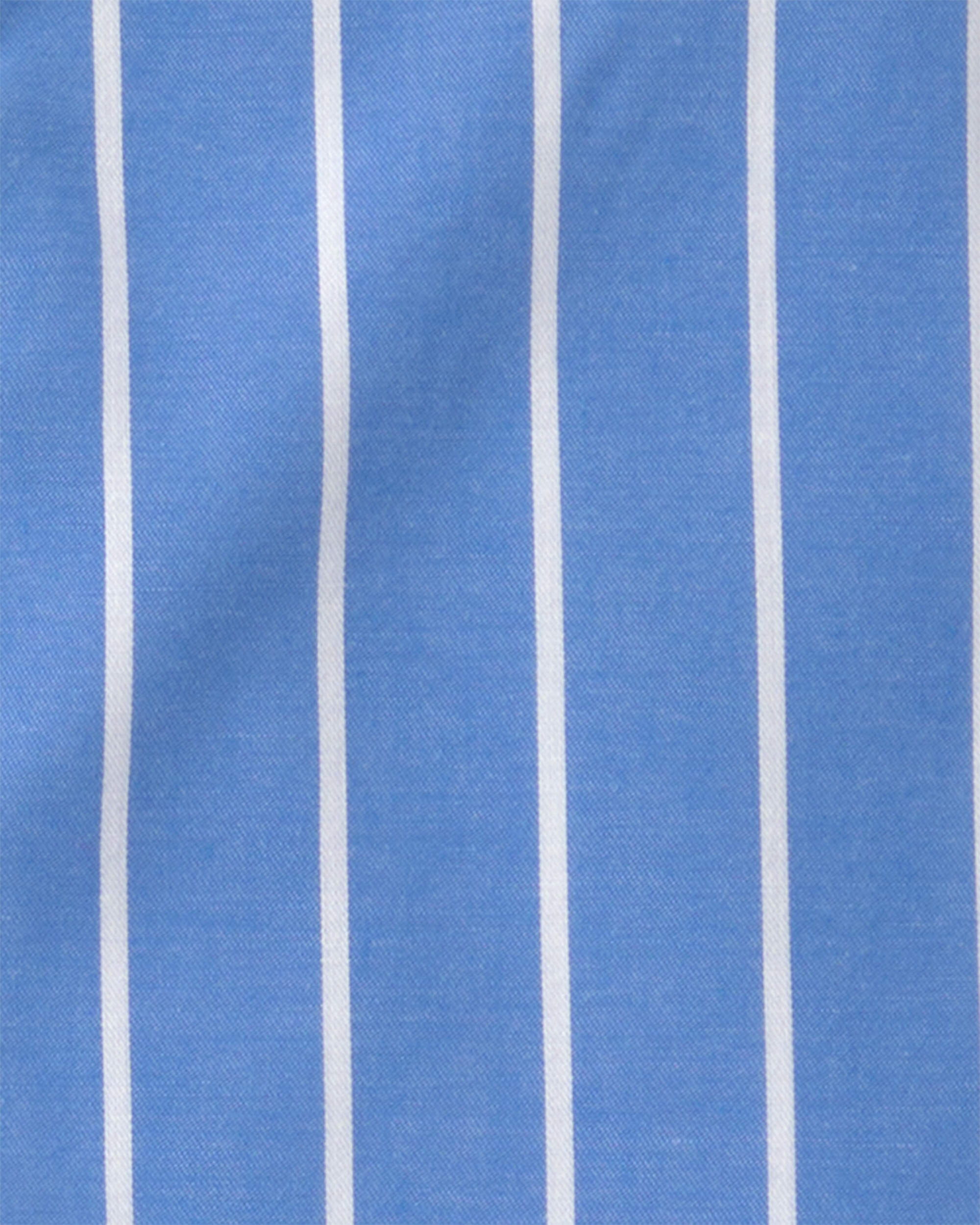 Boys Striped Loose Fit 2-Piece Pyjama Set - Blue