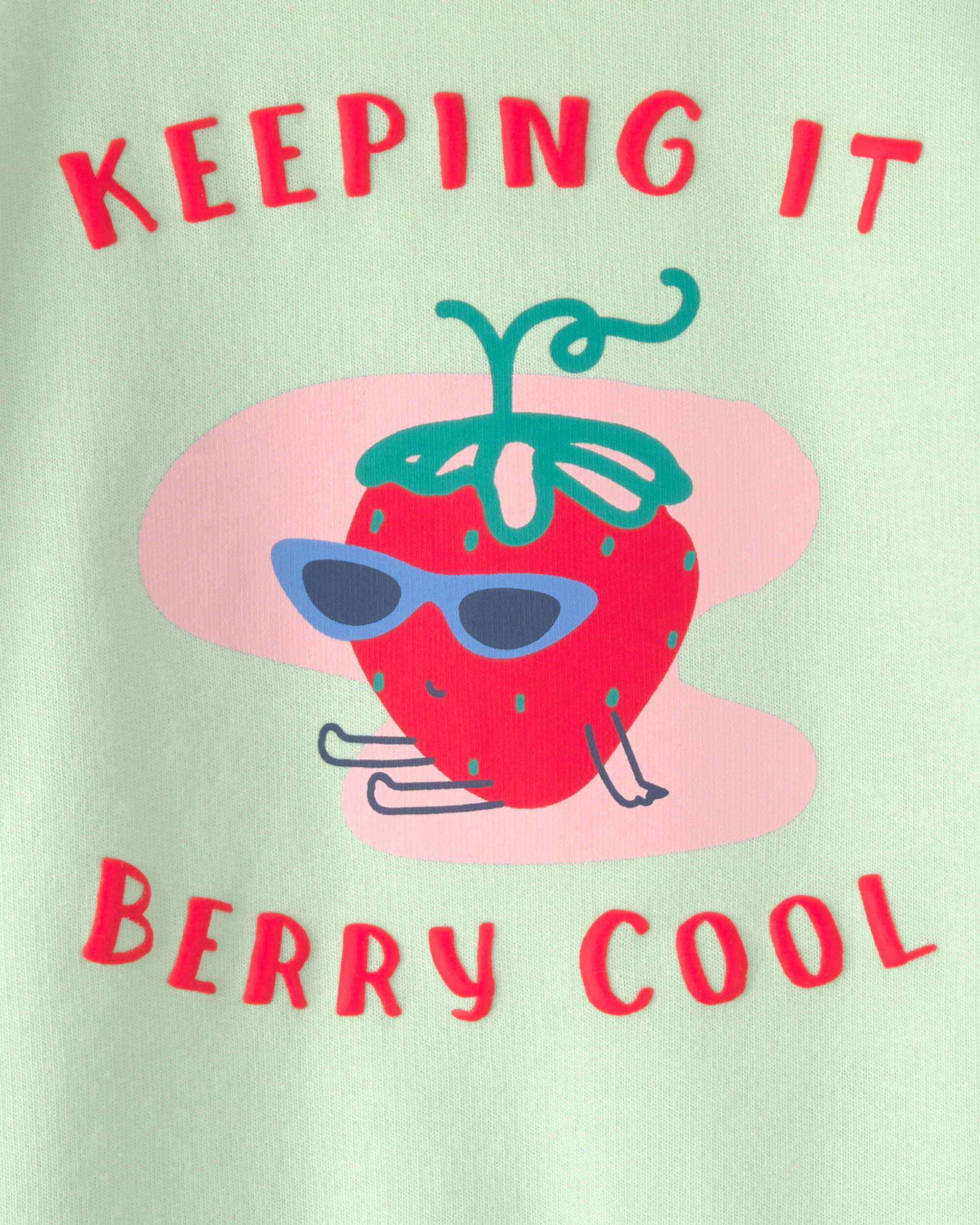 Baby Girl Strawberry French Terry Pullover Sweatshirt - Green