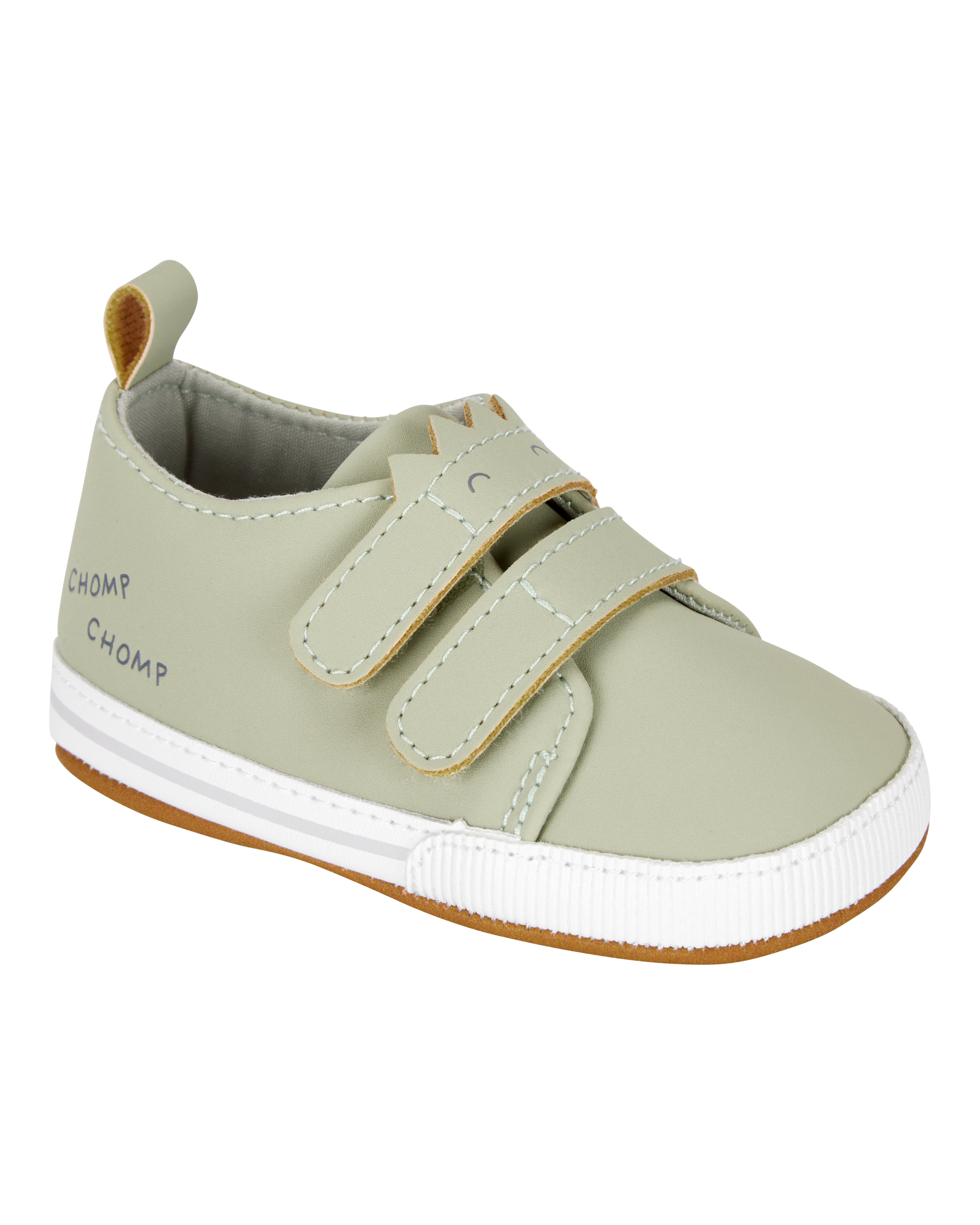 Baby Boy Dinosaur Slip-On Shoes - Olive