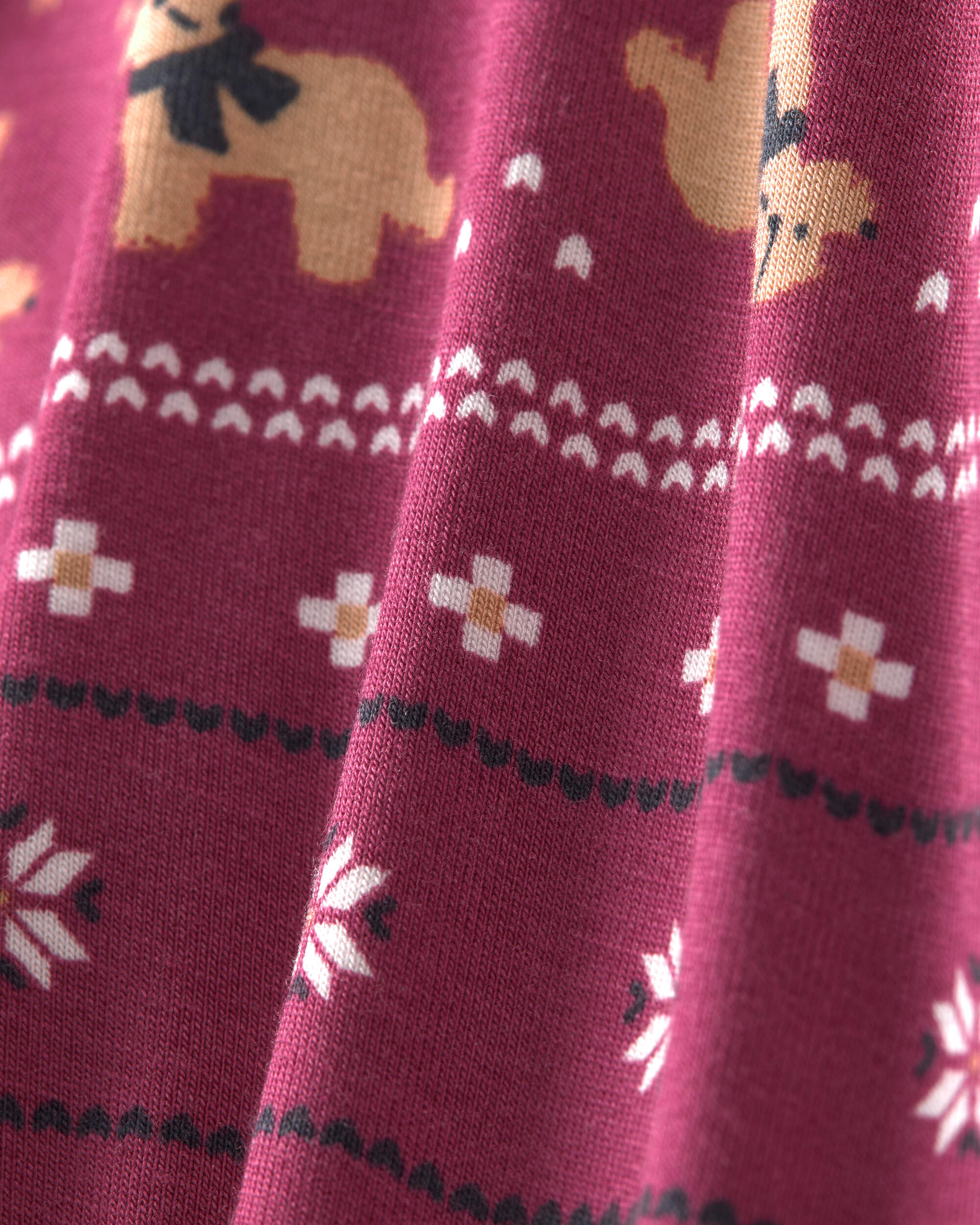 Baby Fair Isle PurelySoft™ 2-Way Zip Sleep & Play Pyjamas - Burgundy