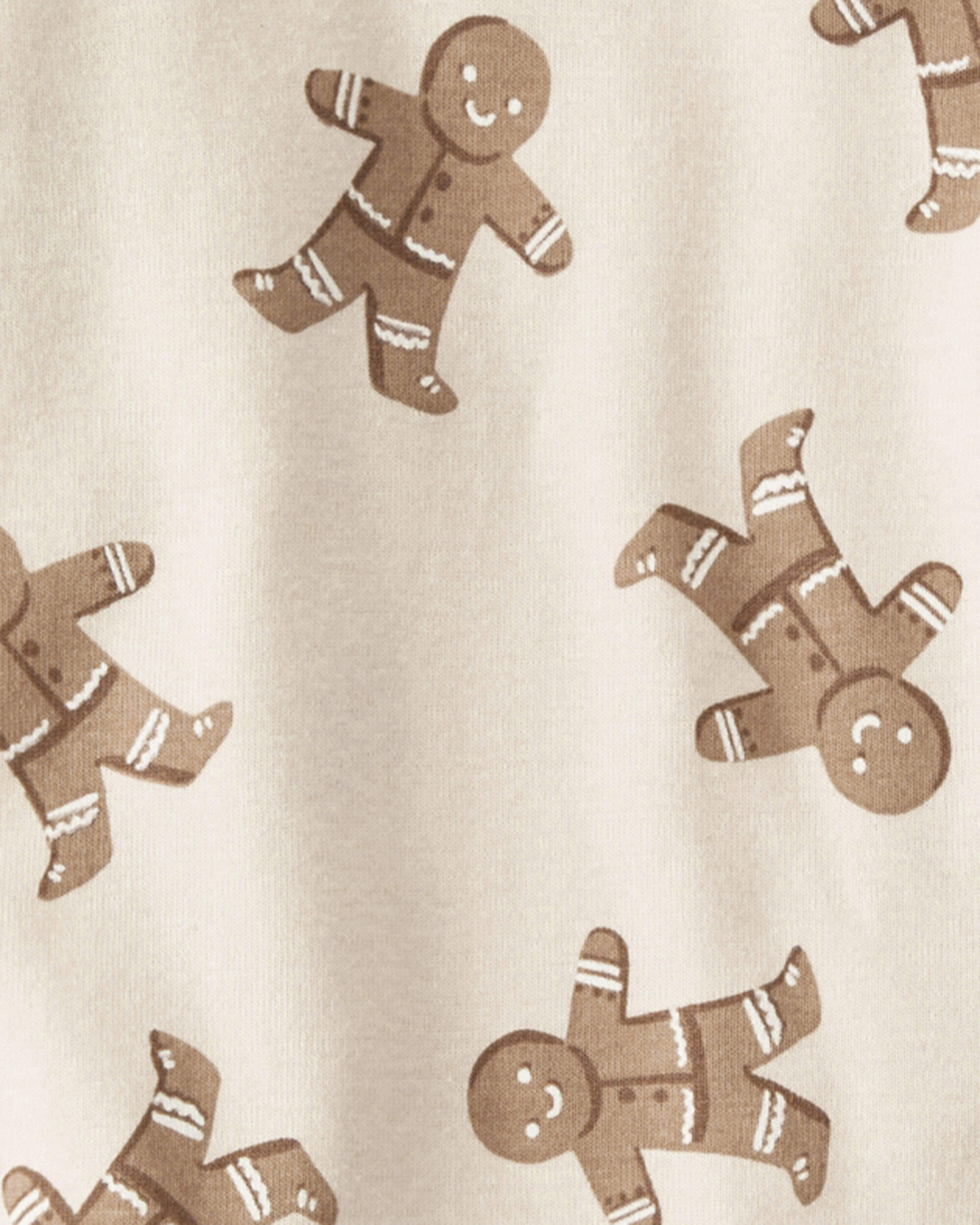 Baby Organic Cotton Pyjamas Set Gingerbread Man Print