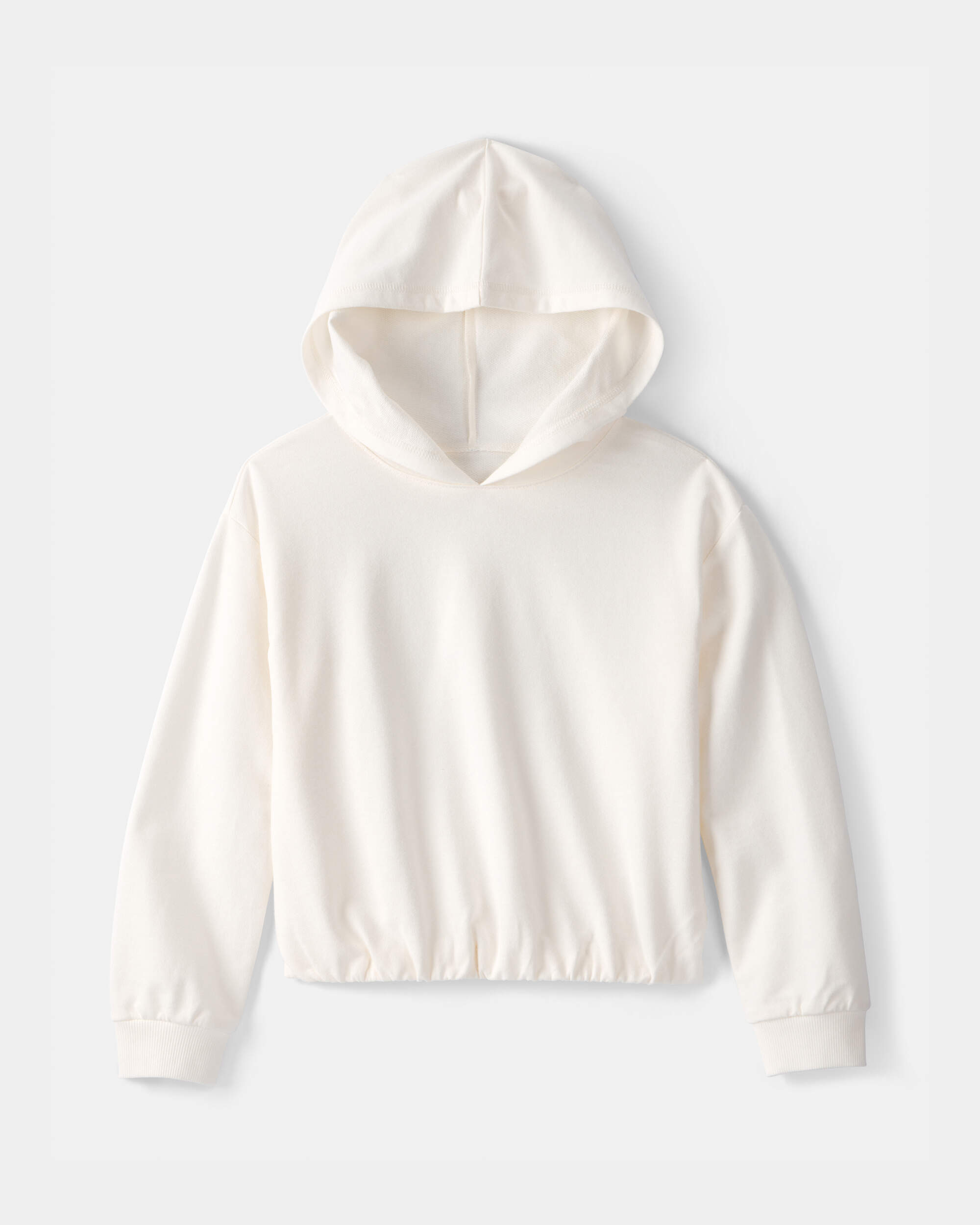 Girls French Terry Hoodie - Ivory