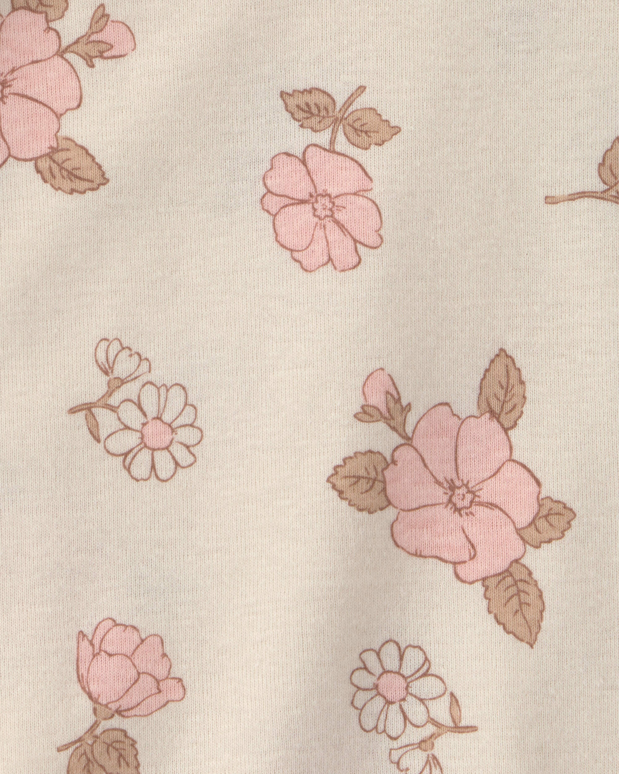 Baby Girl 5-Pack Floral Short-Sleeve Bodysuits - Pink/Ivory