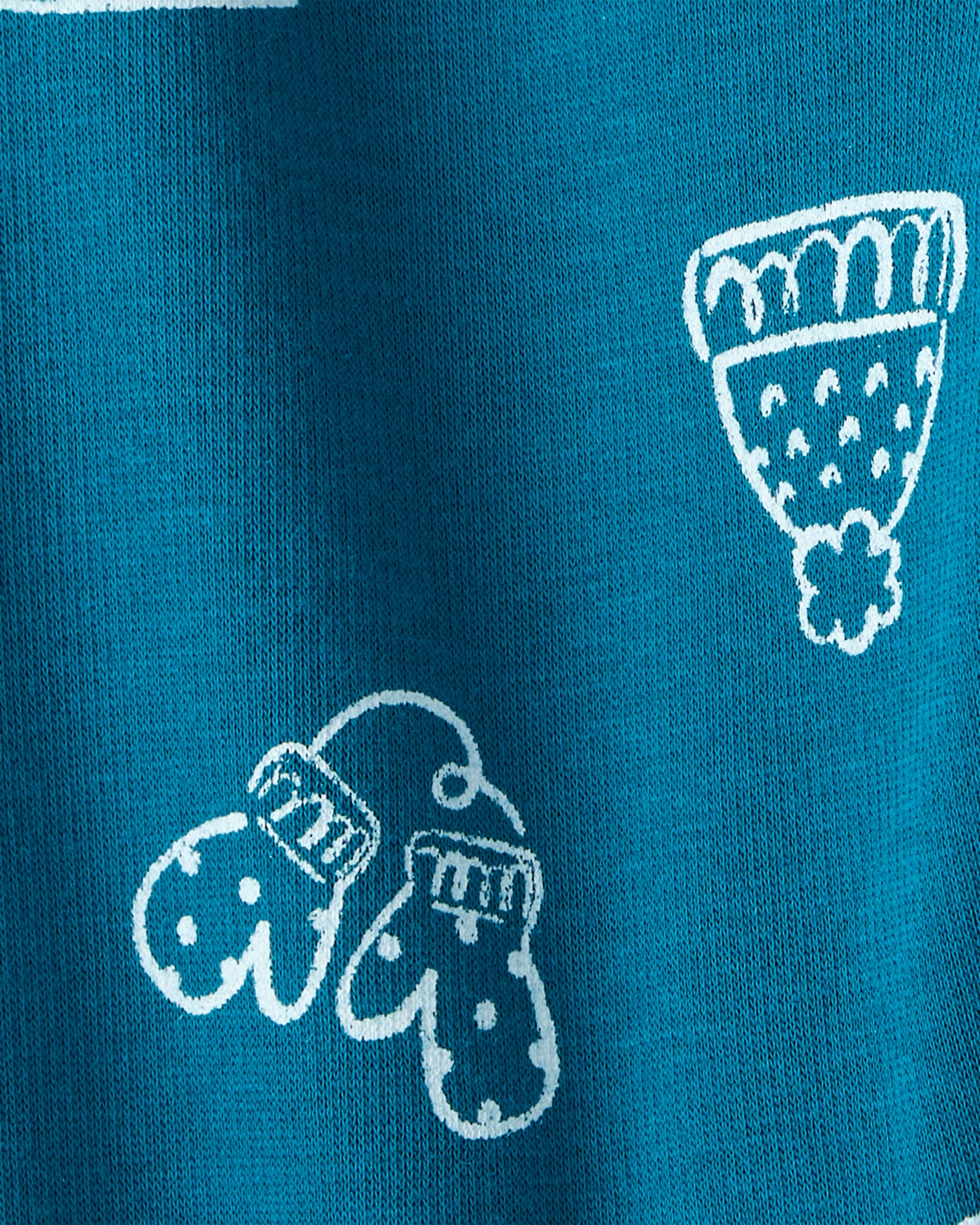 Baby Girl Winter Print Pull-On Stretch Cozy Leggings - Blue