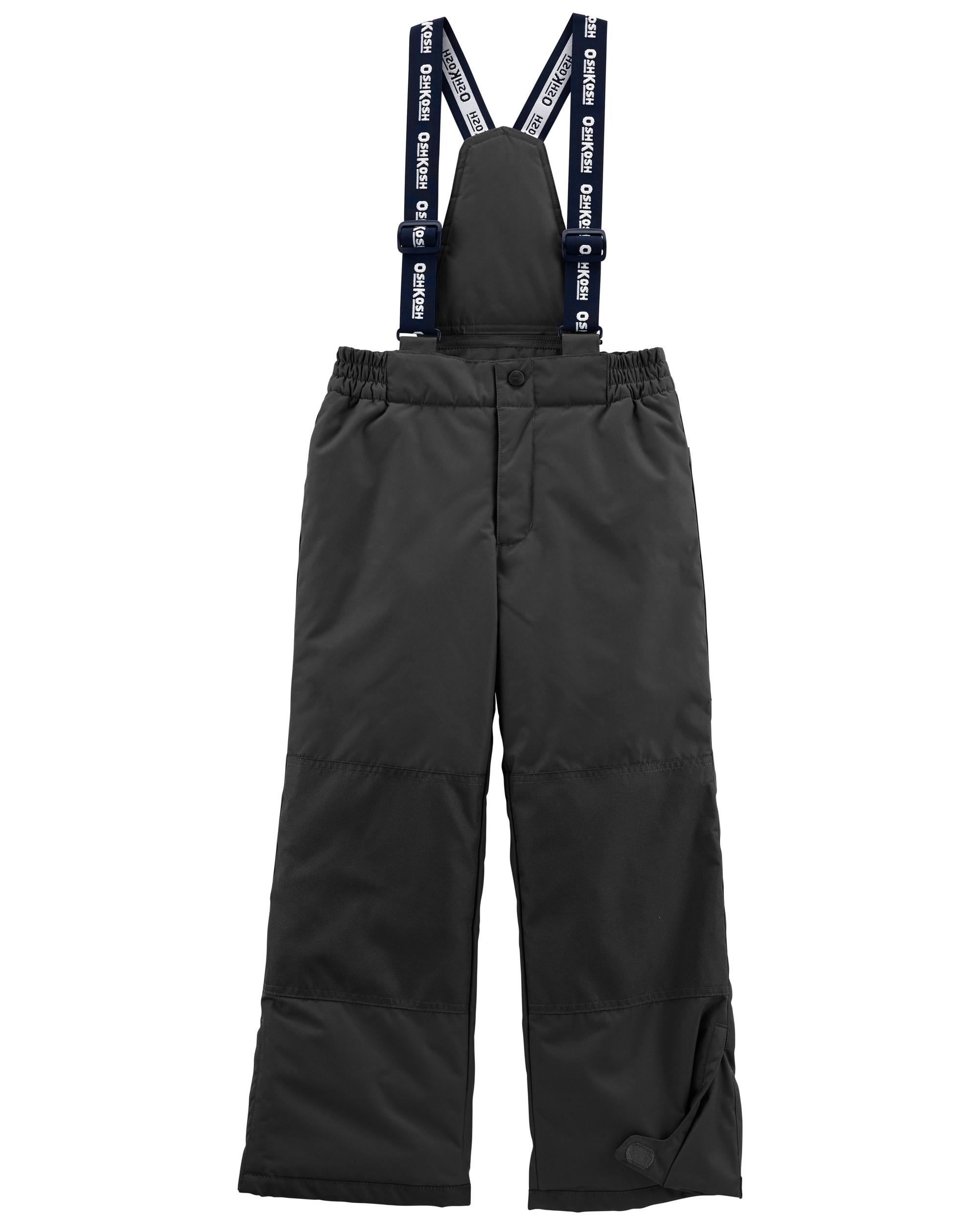 Kid Charcoal Heavyweight Snow Pant With Removable Bib