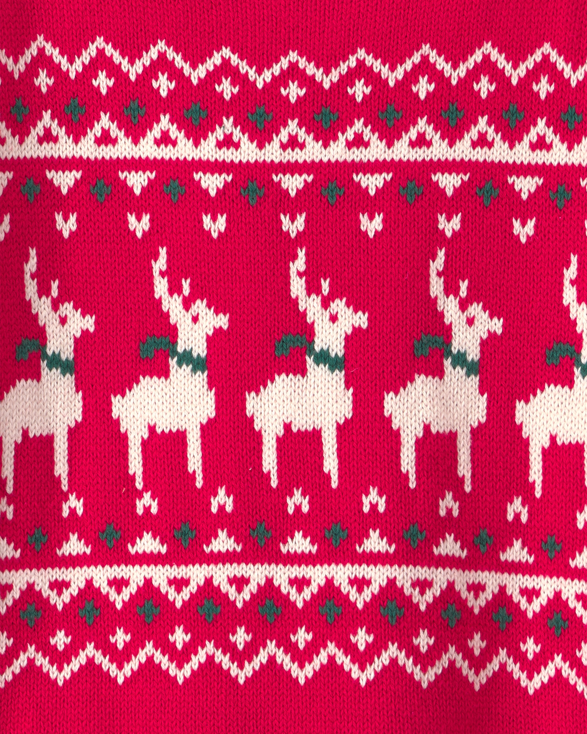 Toddler Reindeer Fair Isle Sweater - Red