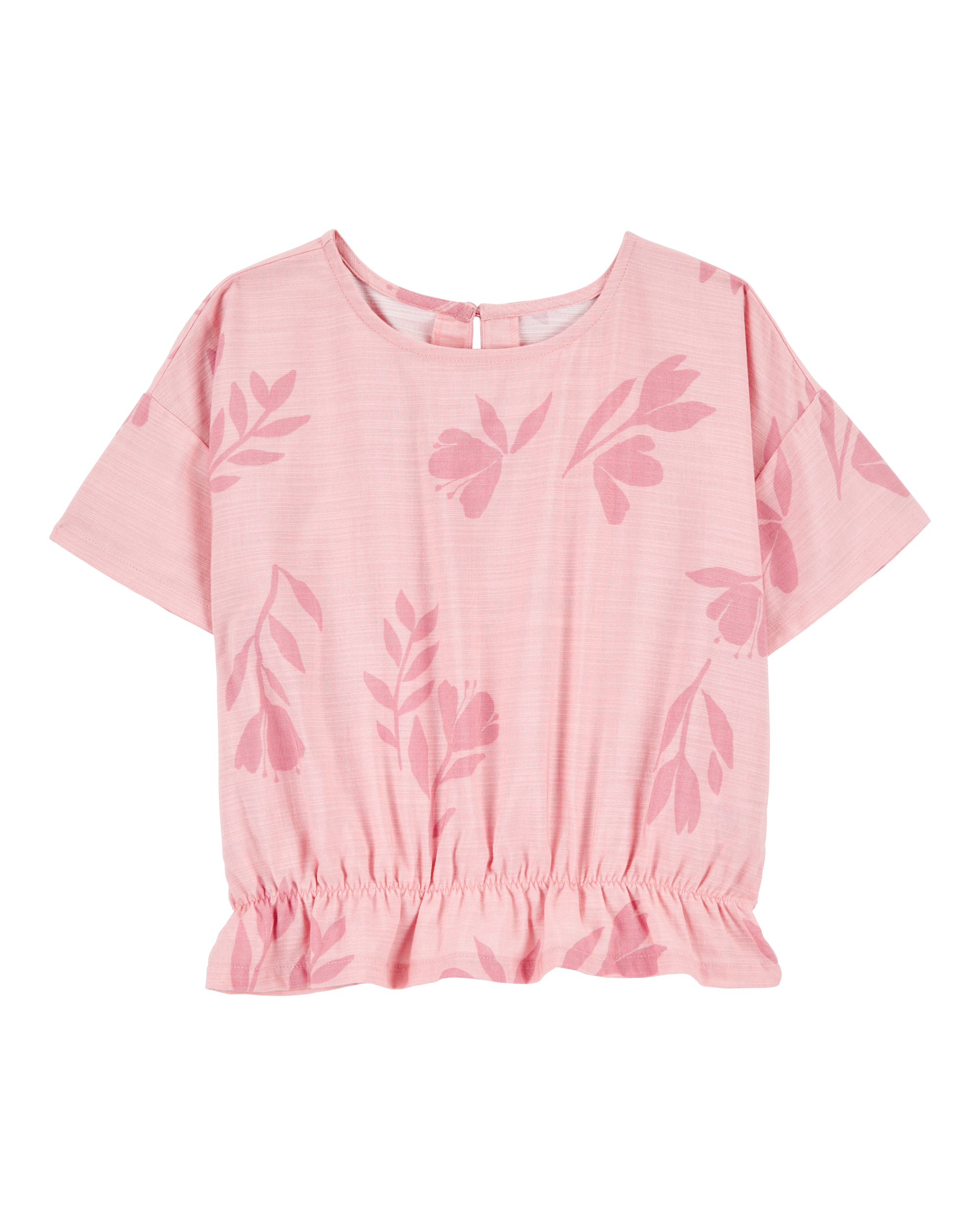 Kid Floral Cinched Top - Pink