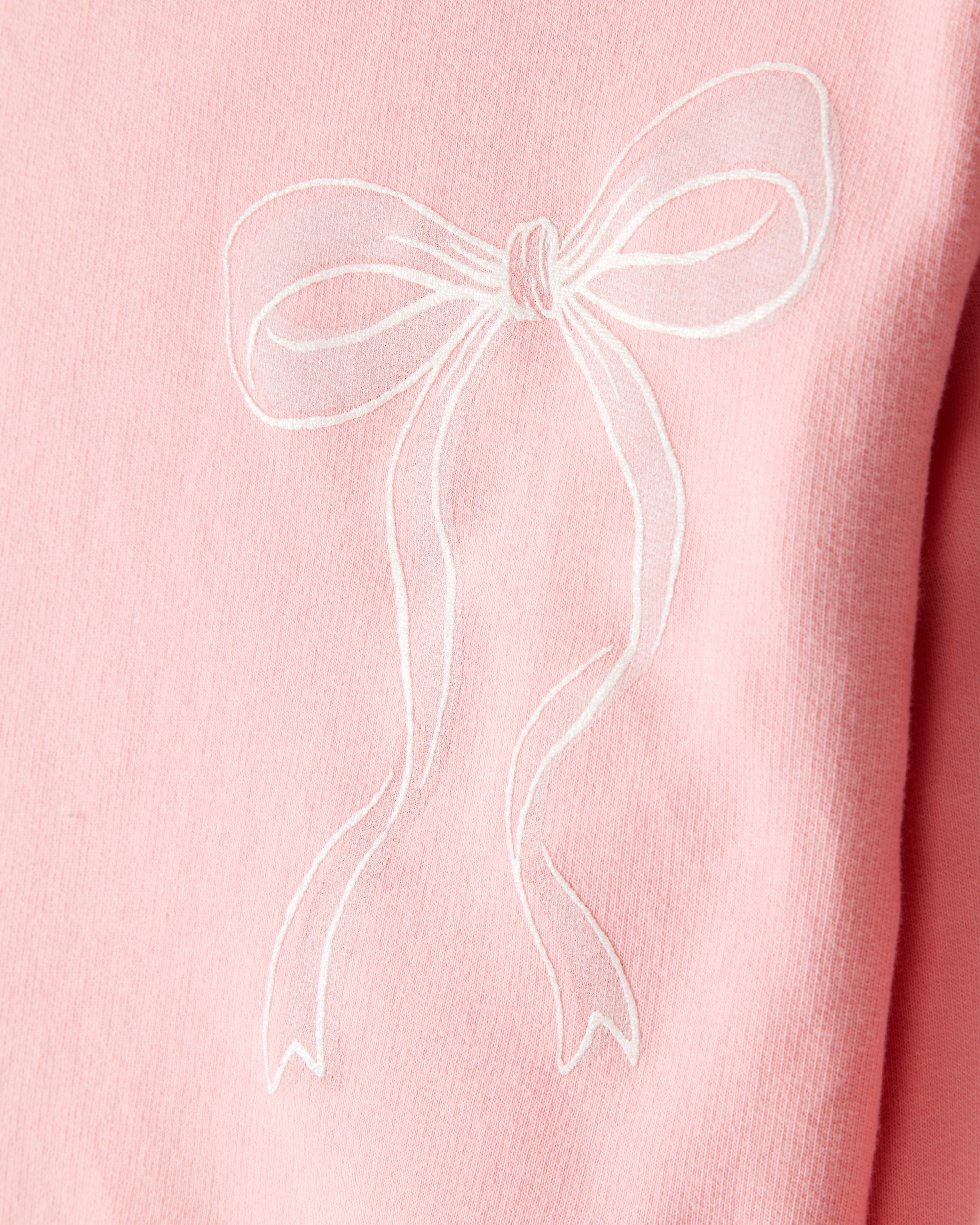 Toddler Girl Bow French Terry Long-Sleeve Top & Skirt Set - Pink