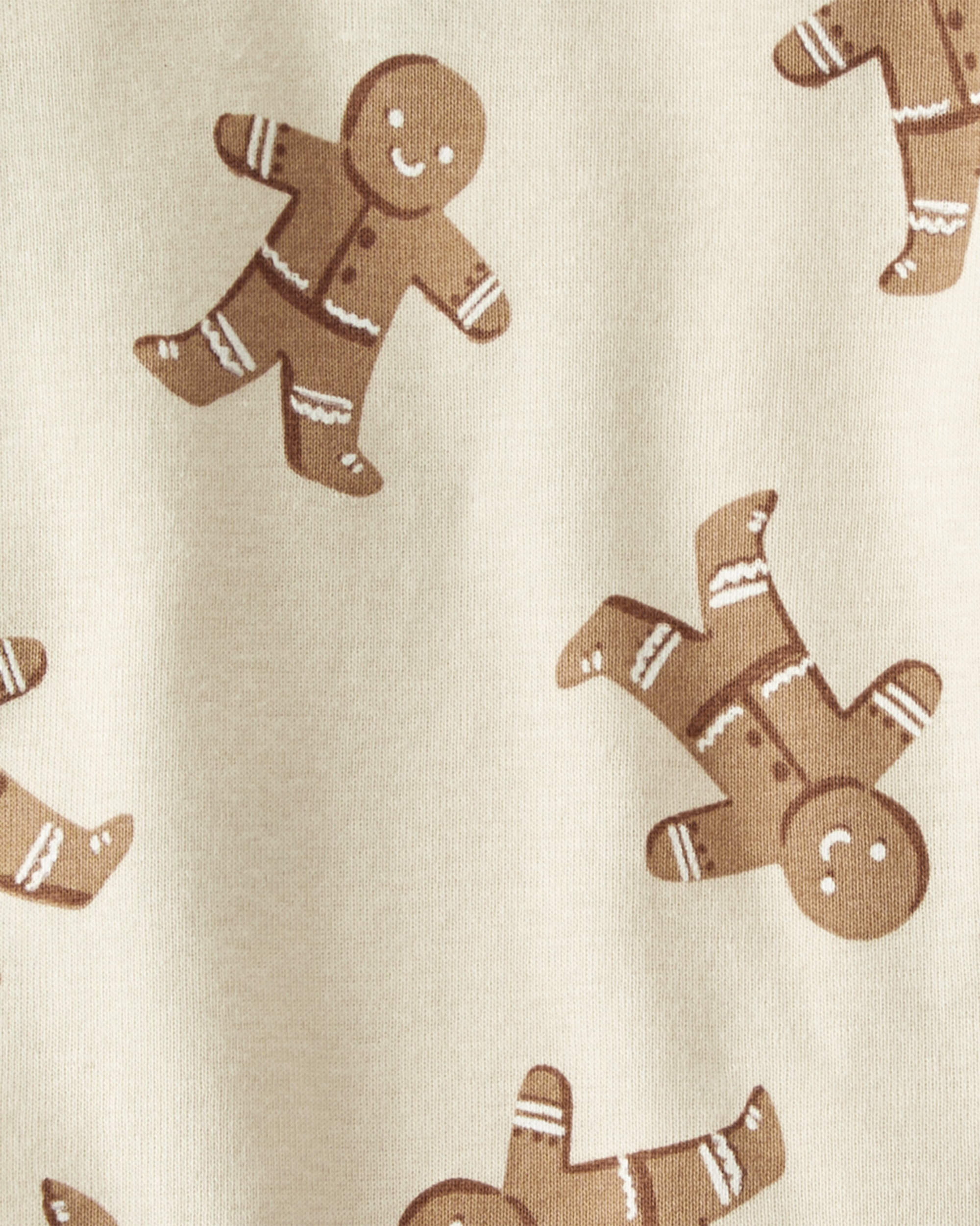 Baby Organic Cotton Pyjamas Set Gingerbread Man Print